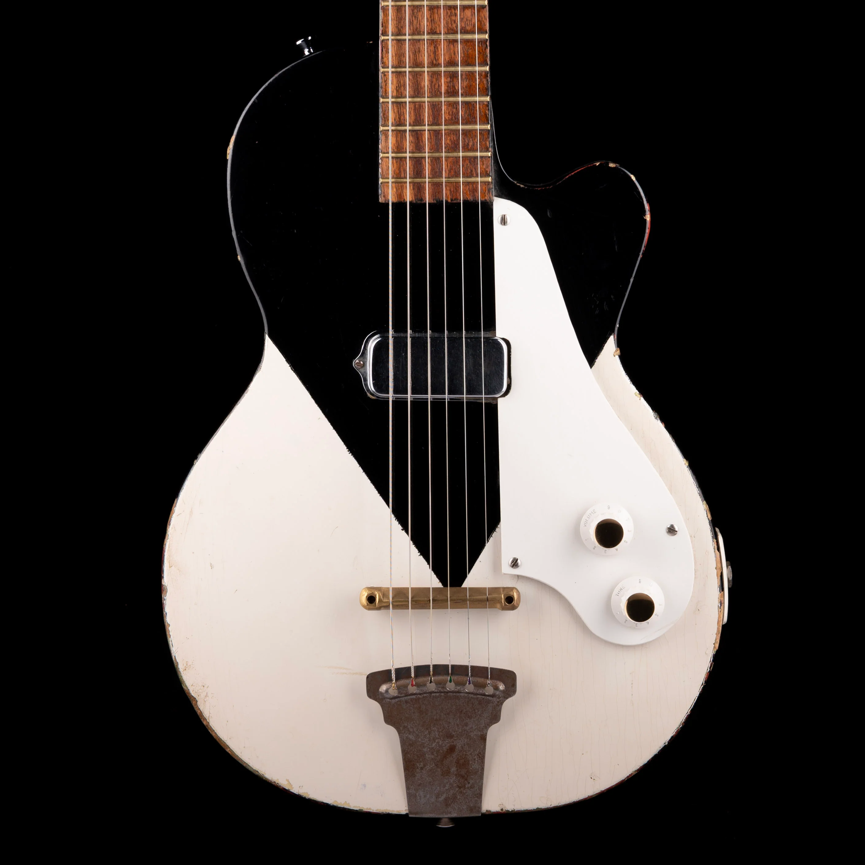 Vintage 1954-58 Kay K-136 Black & White Electric Guitar with Gig Bag