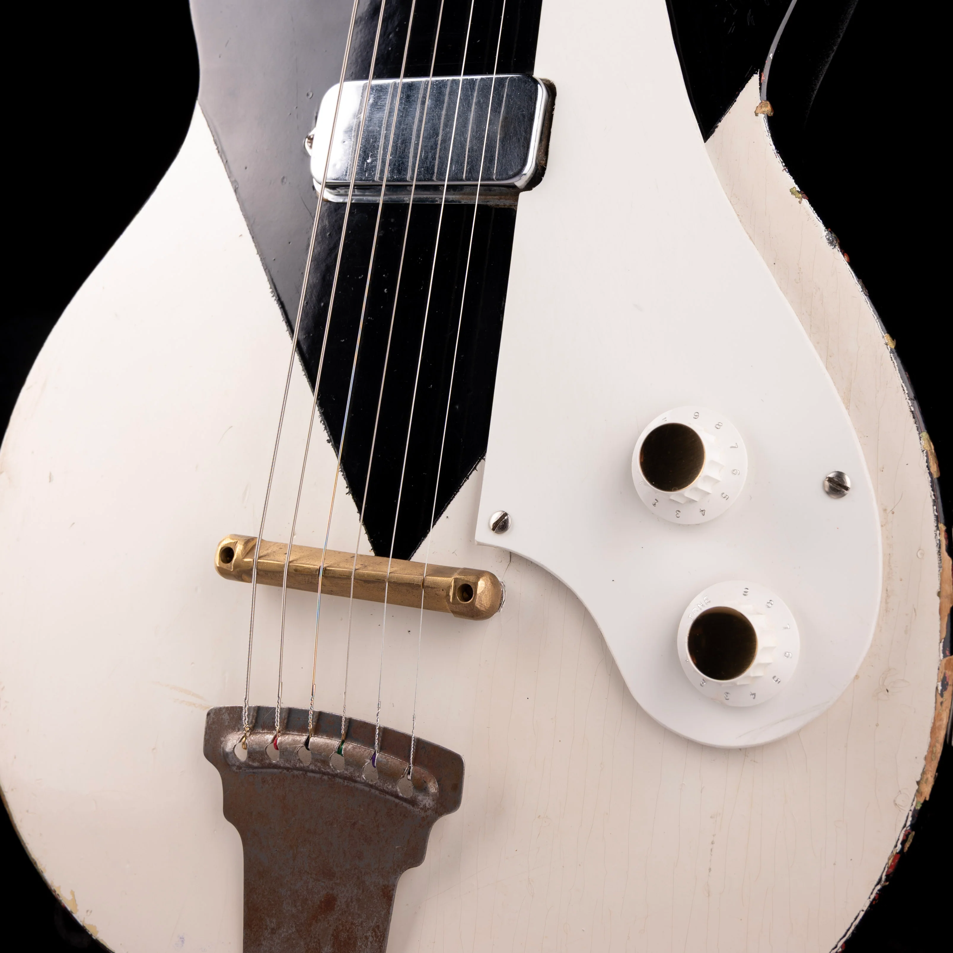 Vintage 1954-58 Kay K-136 Black & White Electric Guitar with Gig Bag - Image 6