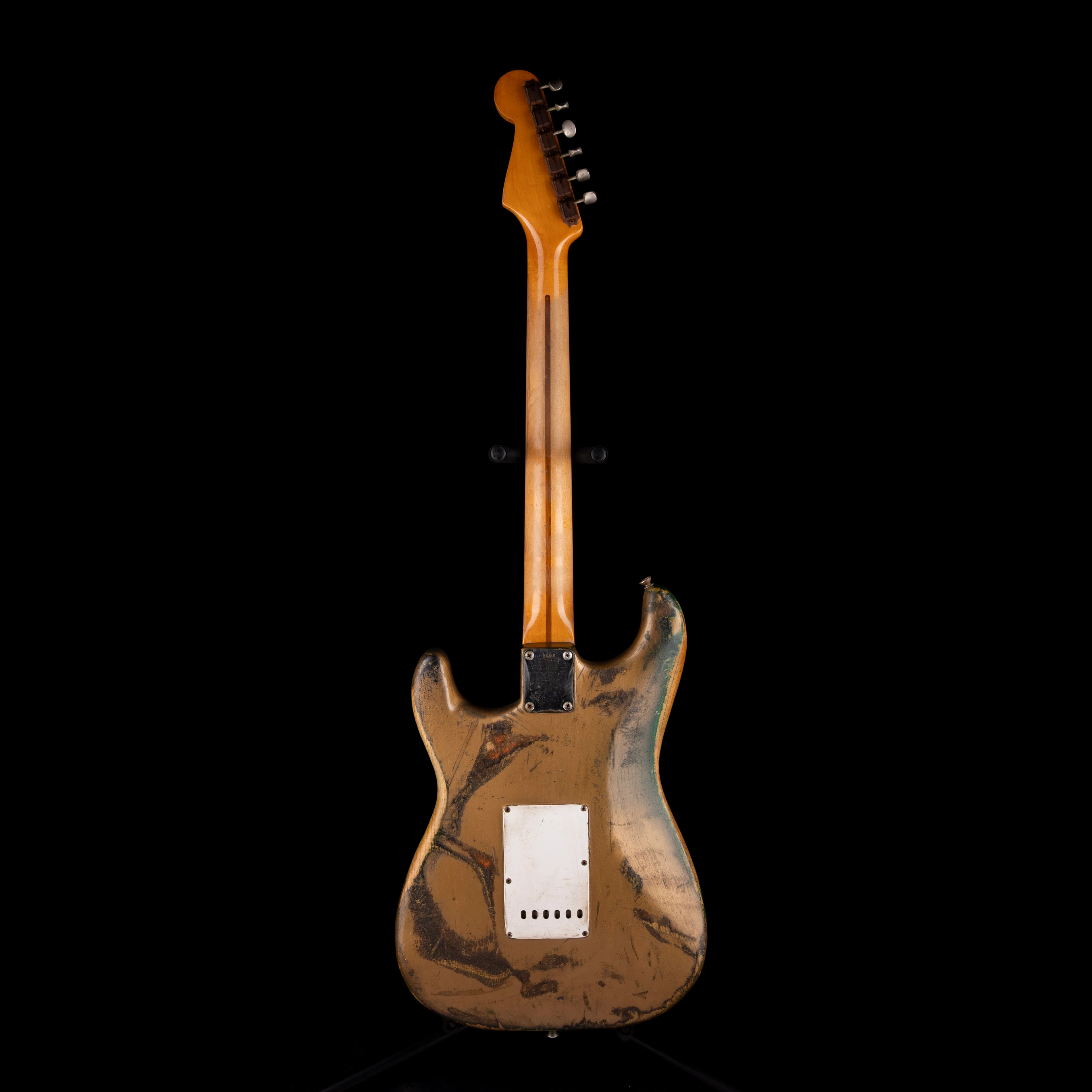 Vintage 1955 Fender Stratocaster Refinished Gold With Case Owned by Bobby Lewis - Image 10