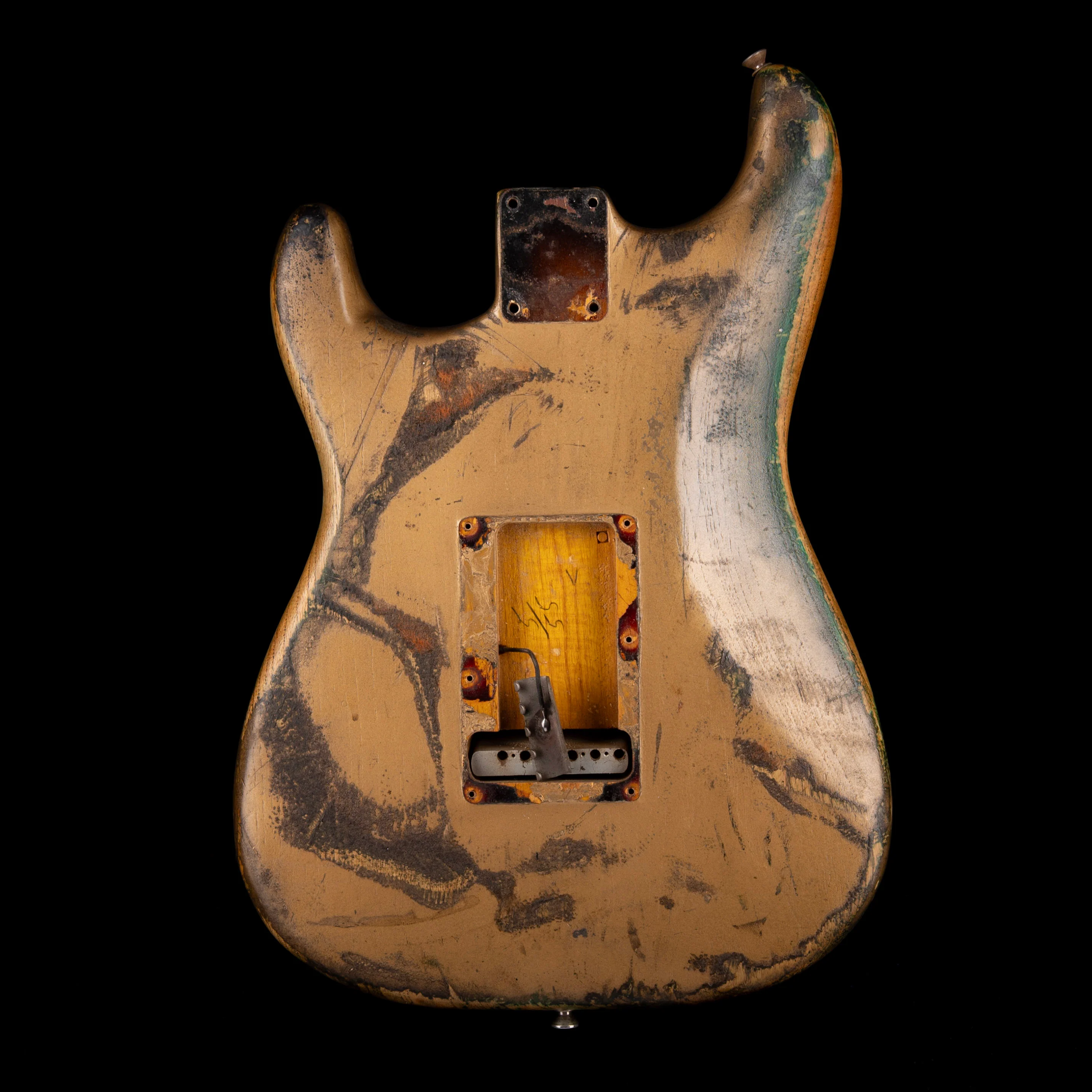Vintage 1955 Fender Stratocaster Refinished Gold With Case Owned by Bobby Lewis - Image 13
