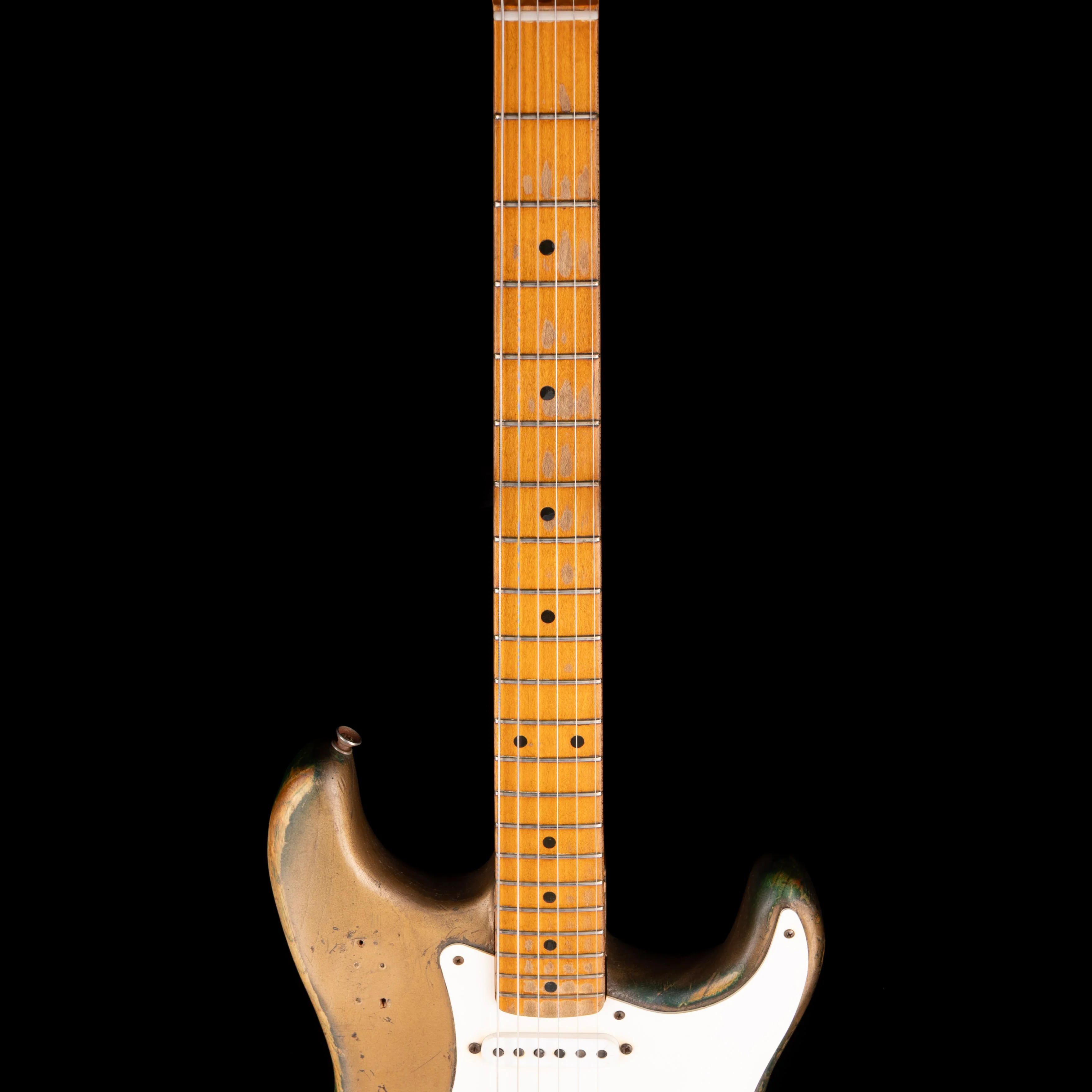Vintage 1955 Fender Stratocaster Refinished Gold With Case Owned by Bobby Lewis - Image 7
