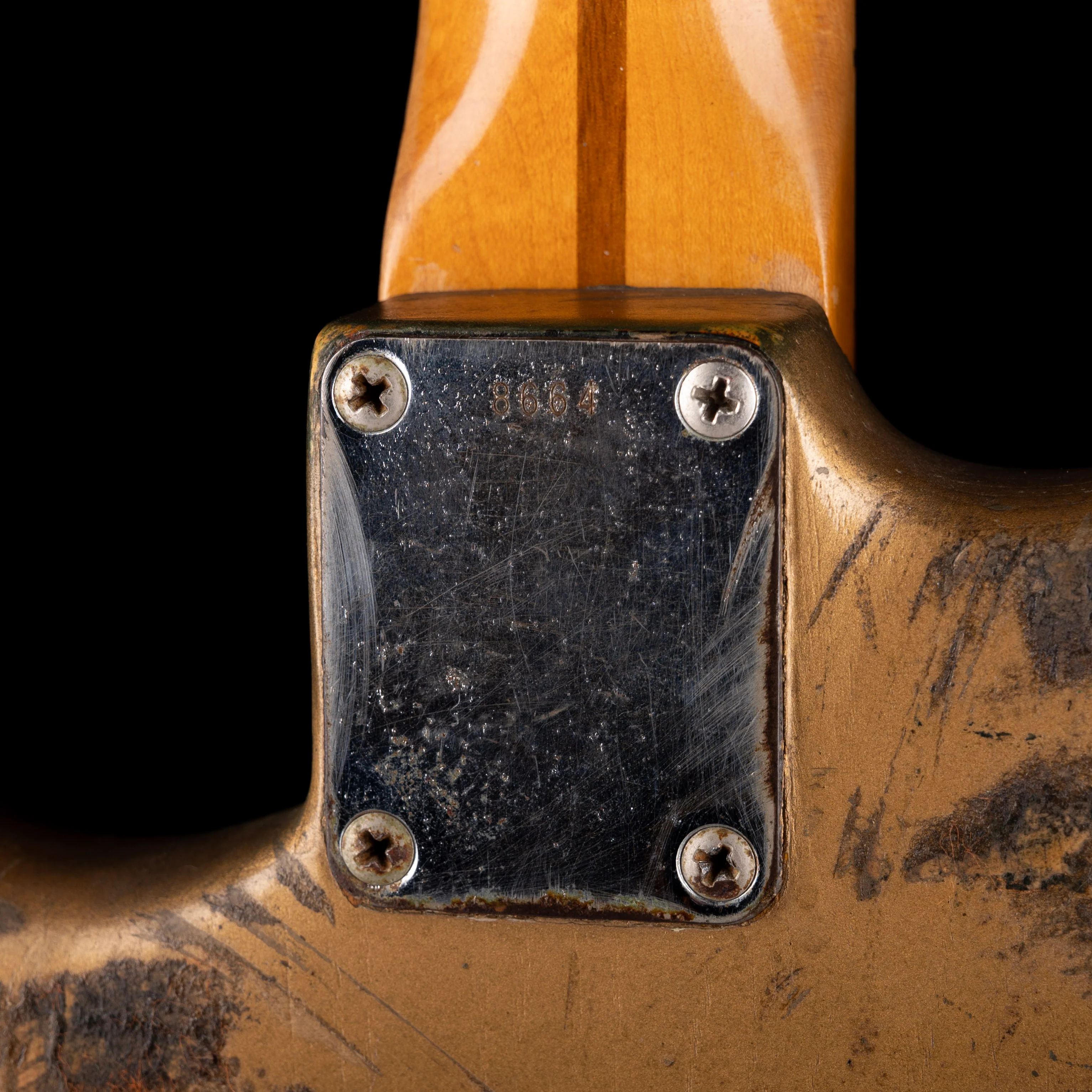 Vintage 1955 Fender Stratocaster Refinished Gold With Case Owned by Bobby Lewis - Image 8