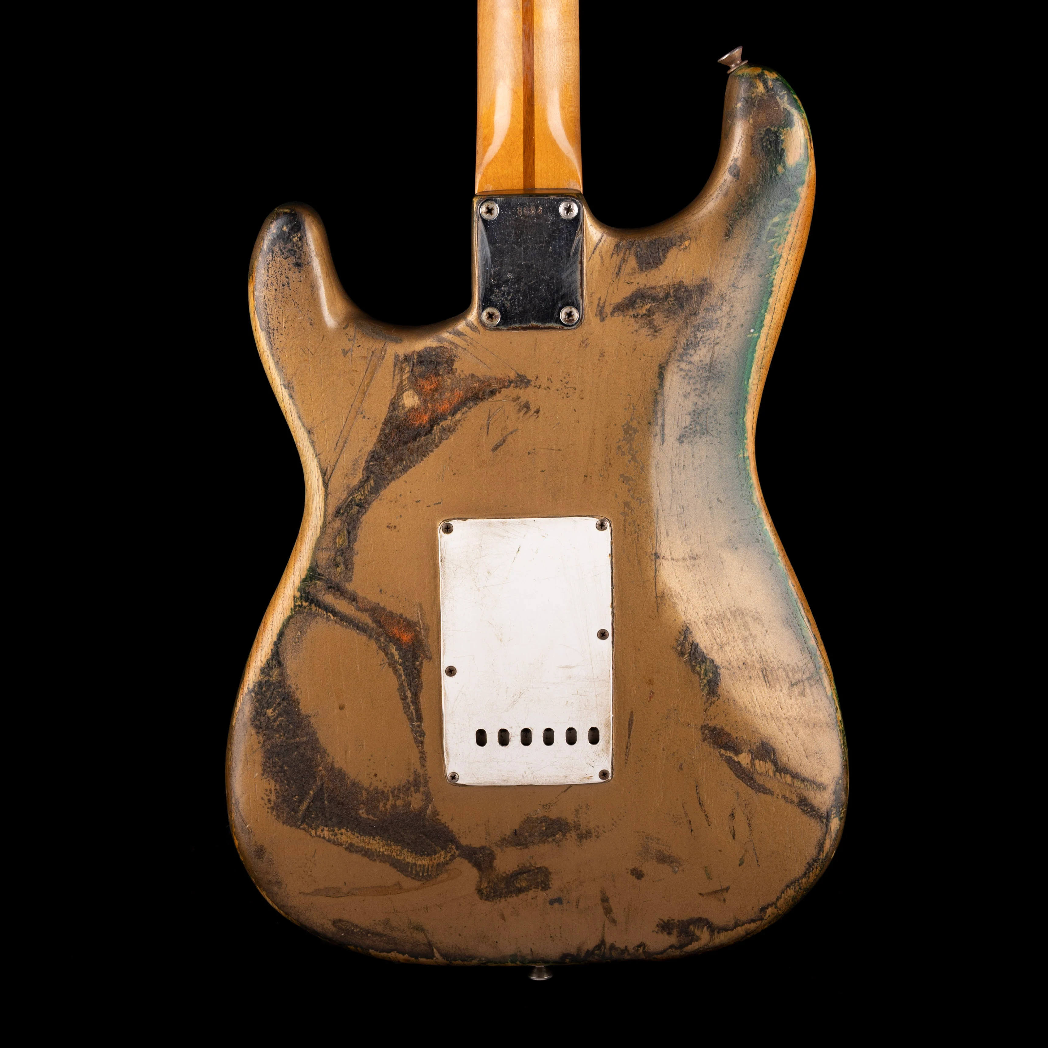 Vintage 1955 Fender Stratocaster Refinished Gold With Case Owned by Bobby Lewis - Image 9