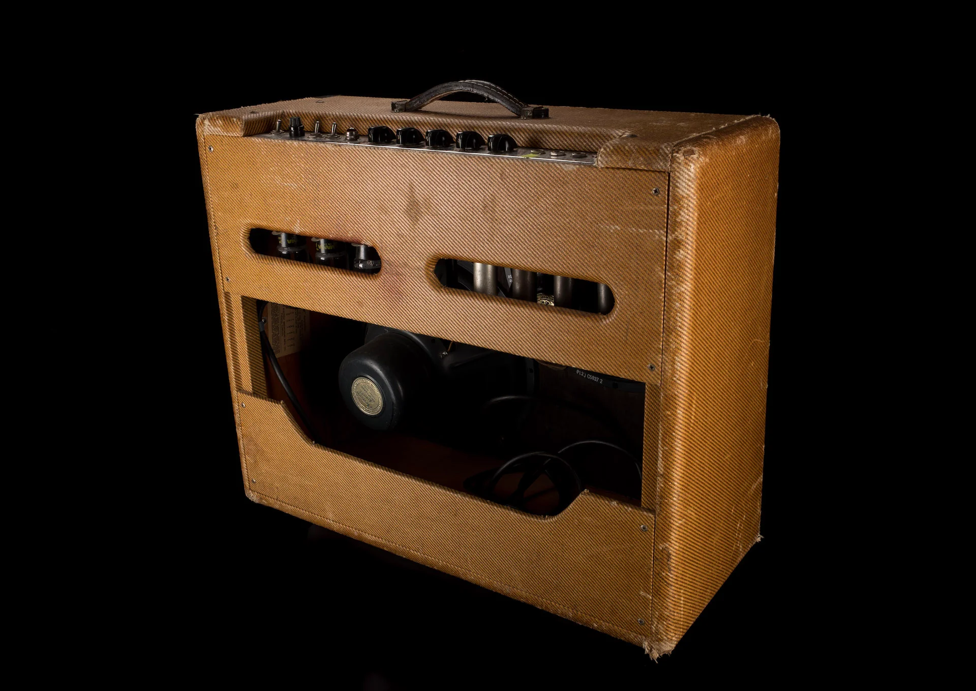 Vintage 1955 Fender Twin Amp Tweed  Guitar Amp Combo - Ry Cooder Collection - Image 15