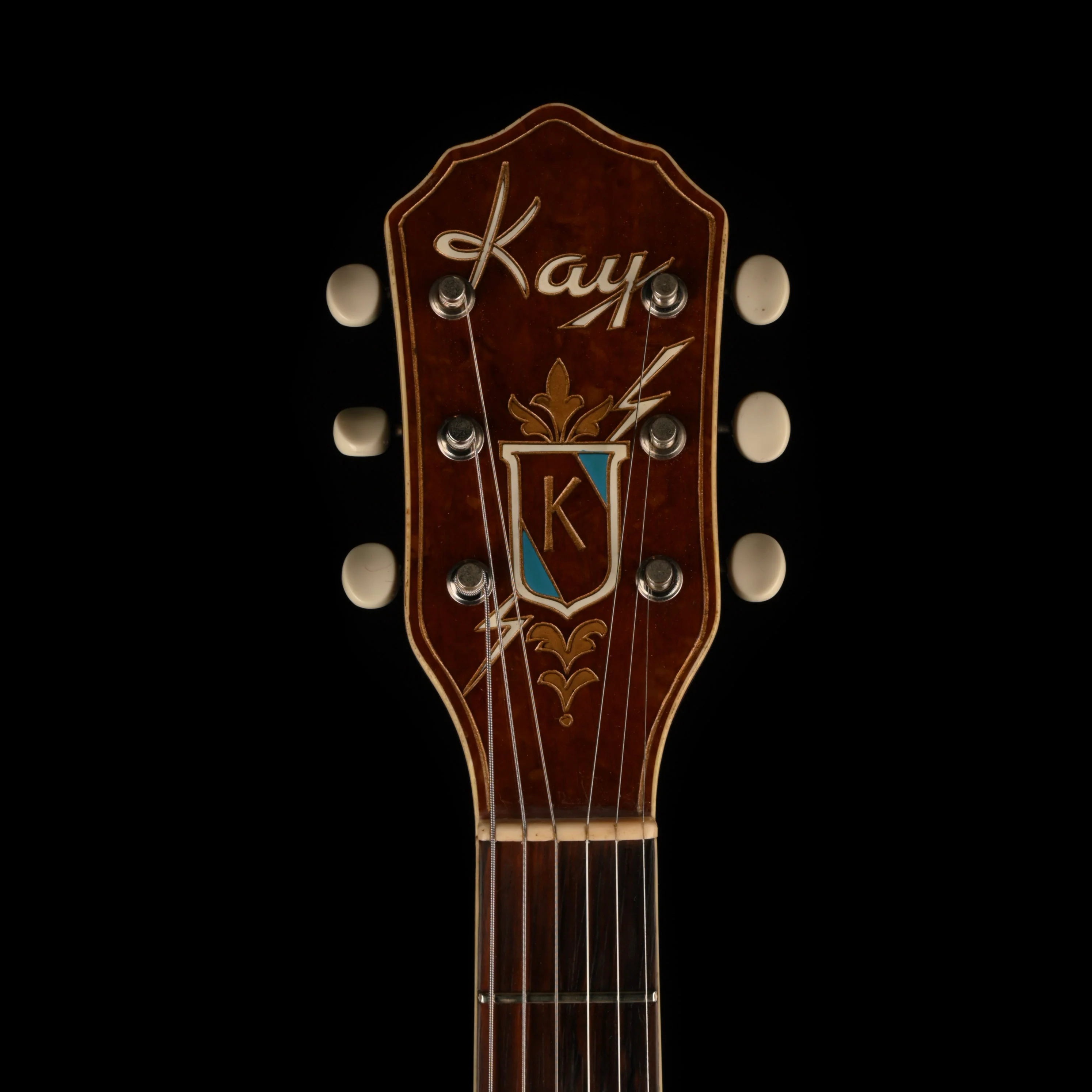 Vintage 1955 Kay Thin Twin Blonde Electric Guitar With OHSC - Image 5