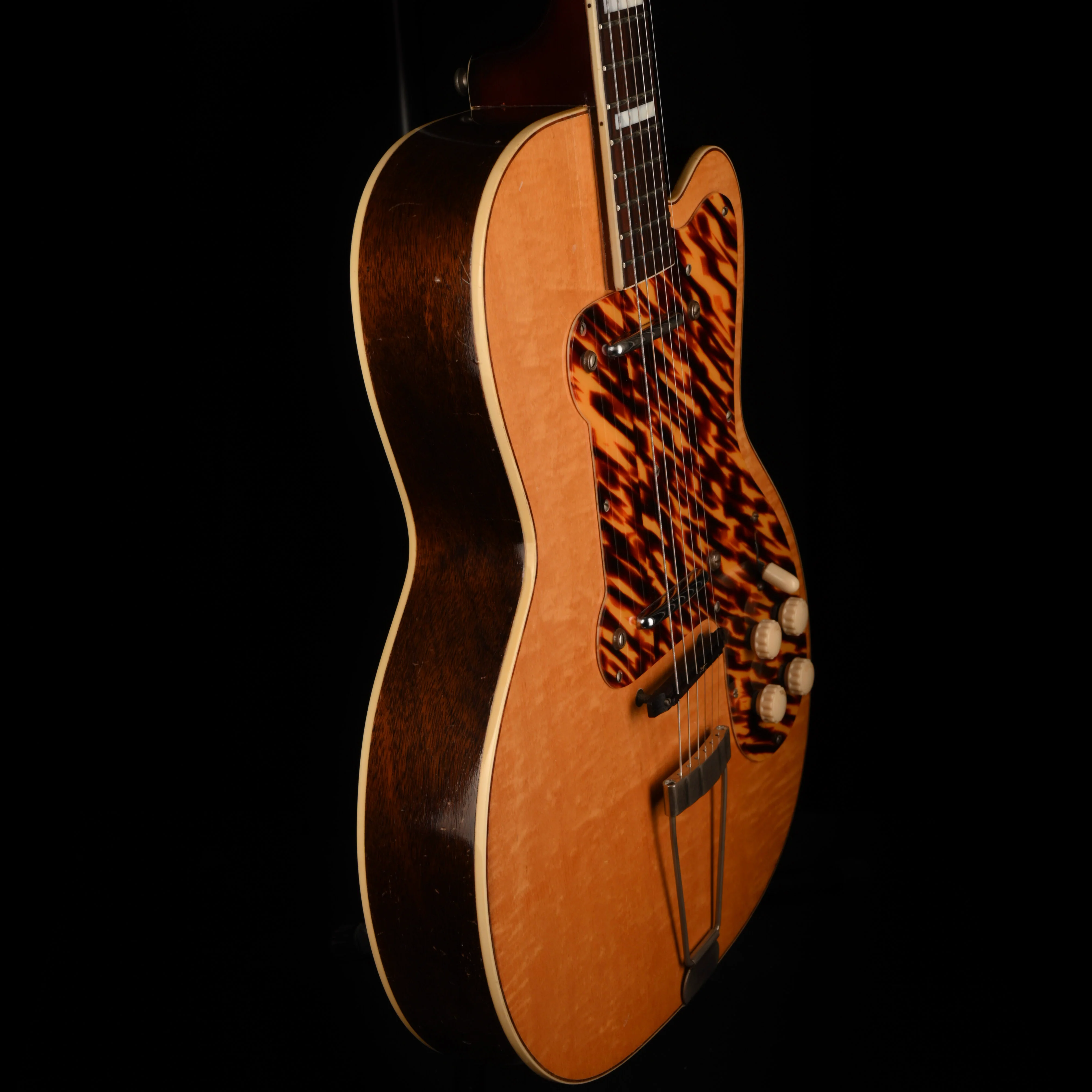 Vintage 1955 Kay Thin Twin Blonde Electric Guitar With OHSC - Image 6