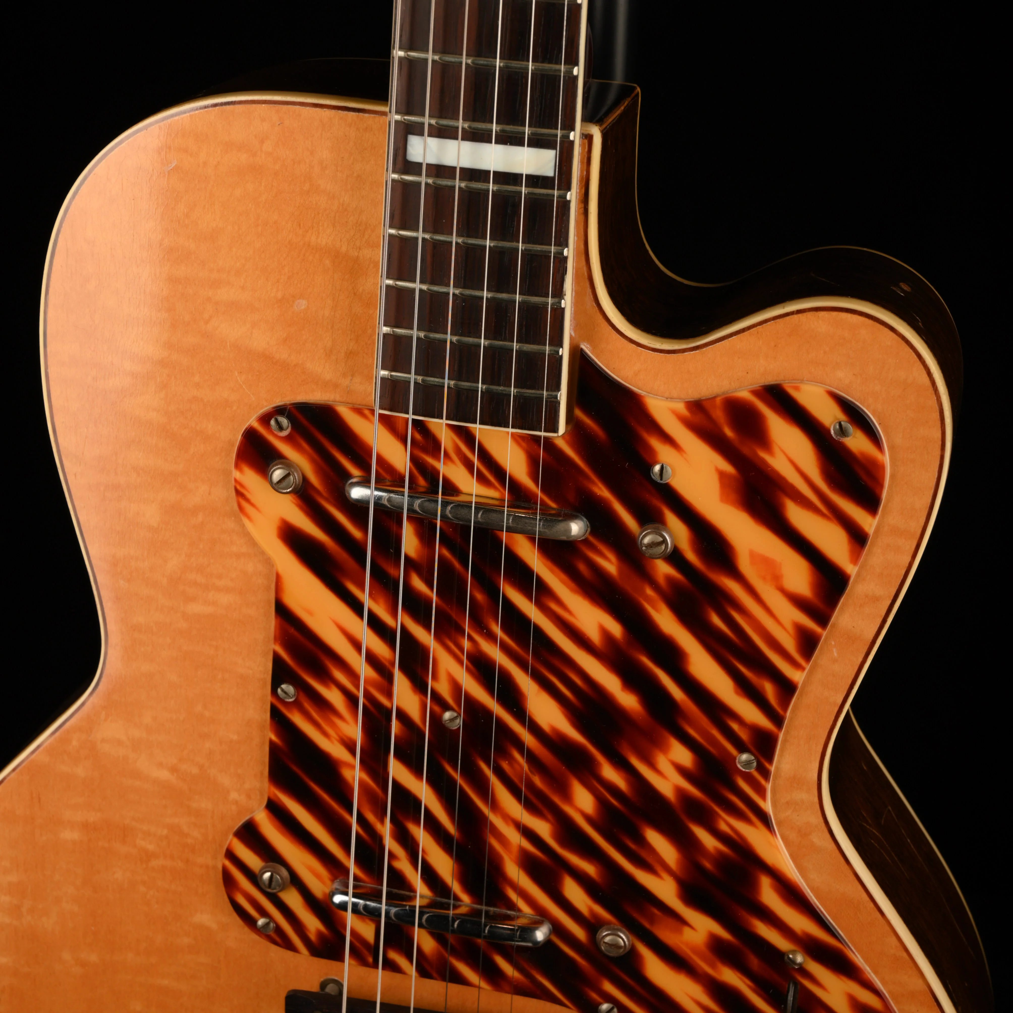 Vintage 1955 Kay Thin Twin Blonde Electric Guitar With OHSC - Image 8