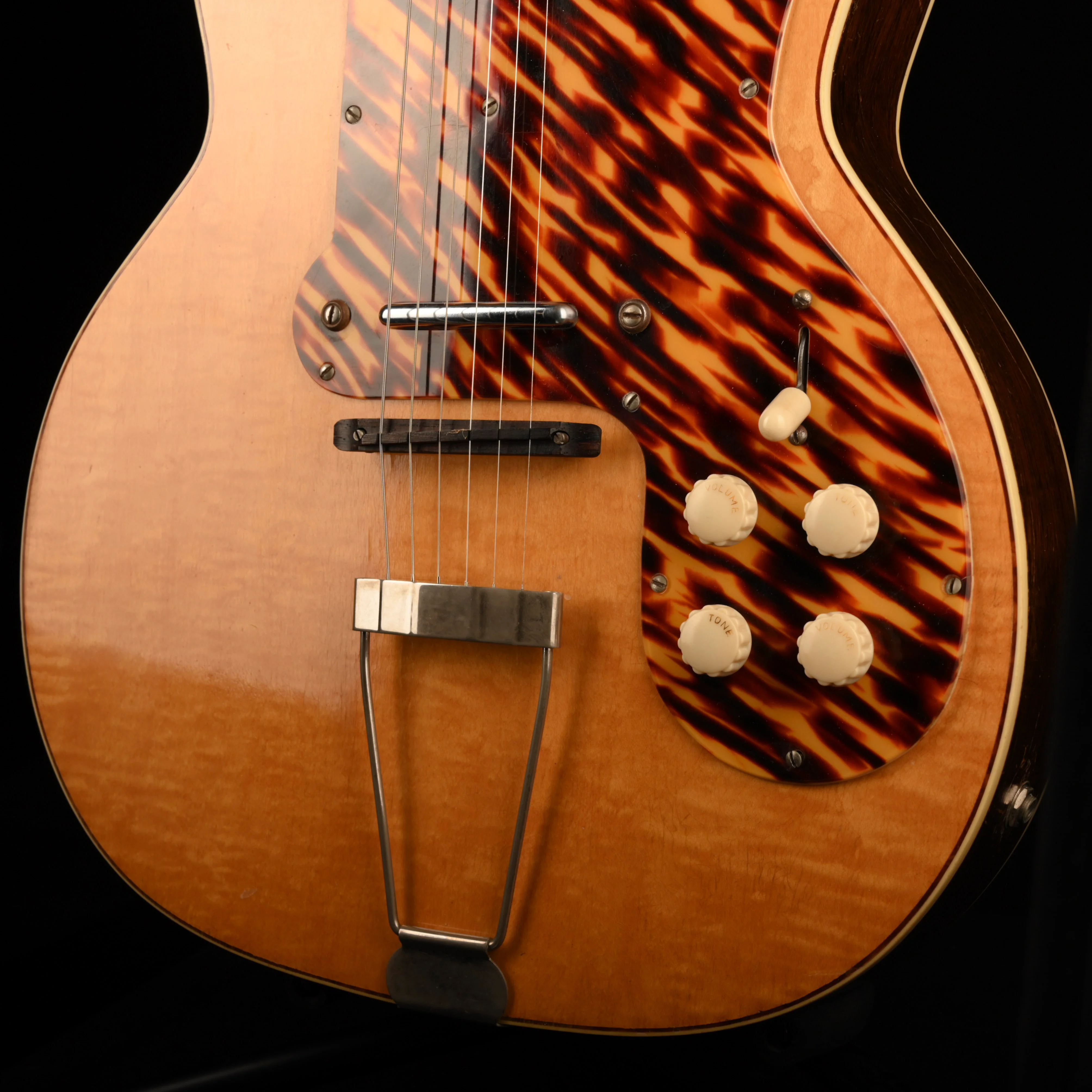Vintage 1955 Kay Thin Twin Blonde Electric Guitar With OHSC - Image 9