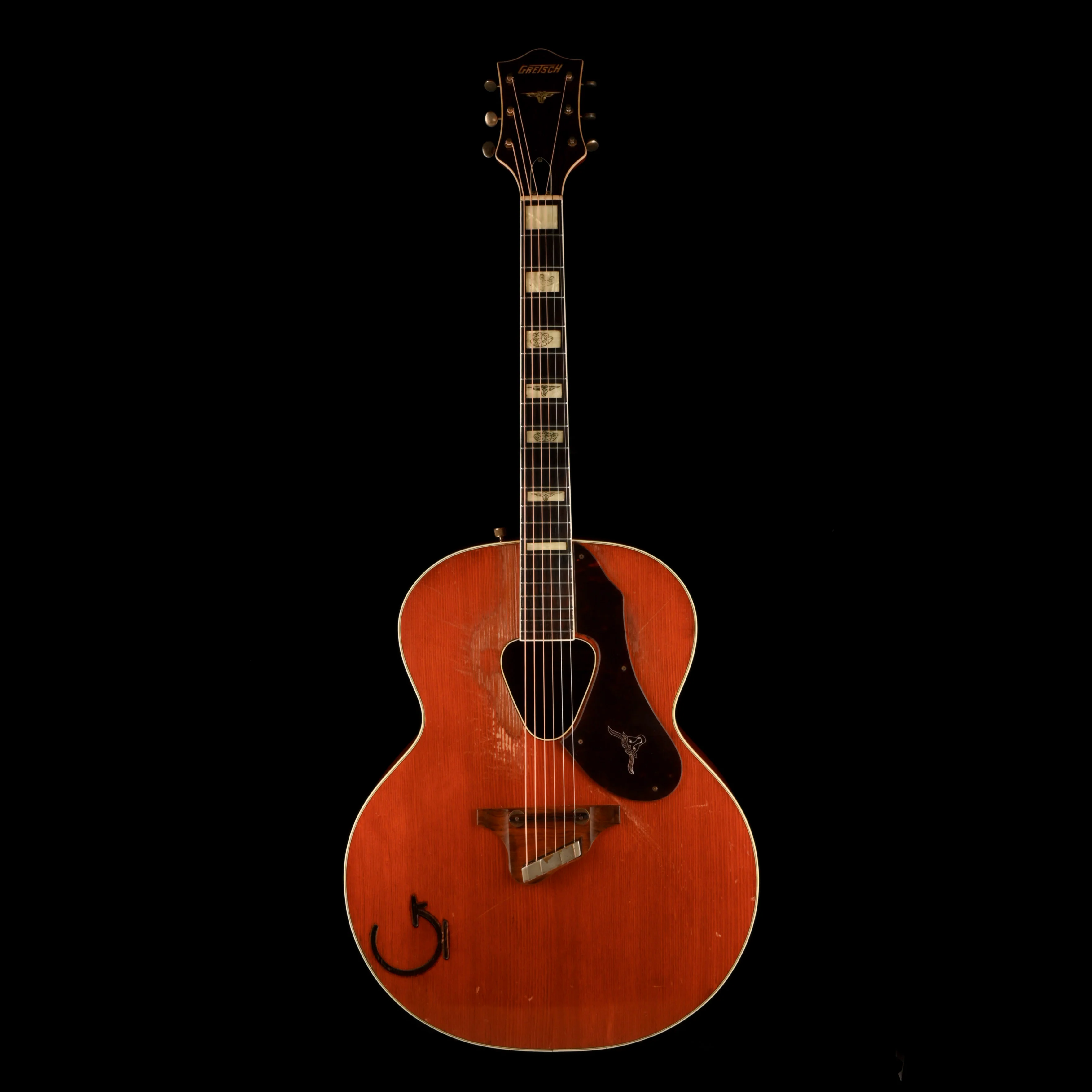 Vintage 1956 Gretsch G6022 Rancher Acoustic Guitar Orange Stain With OHSC - Image 2