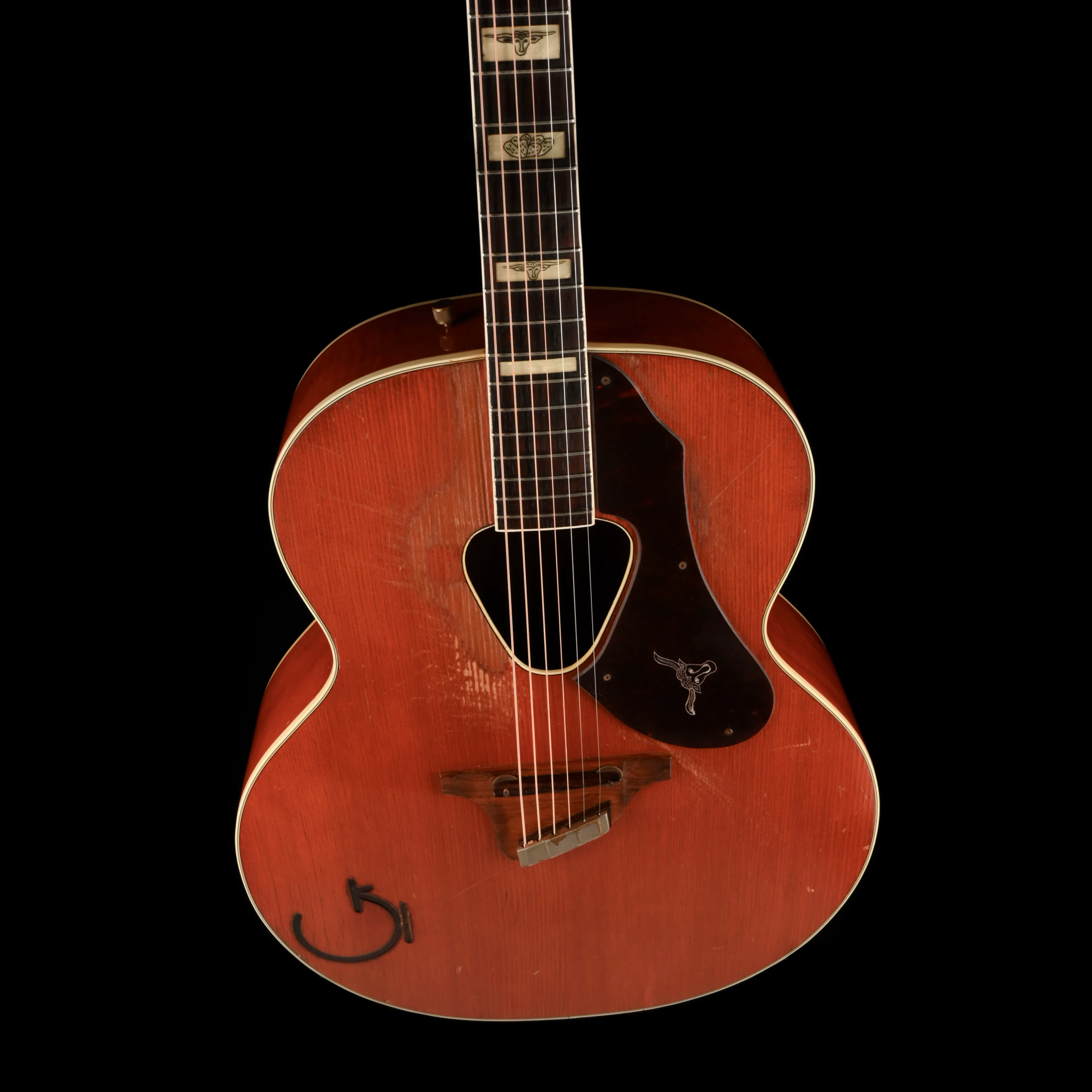 Vintage 1956 Gretsch G6022 Rancher Acoustic Guitar Orange Stain With OHSC - Image 3