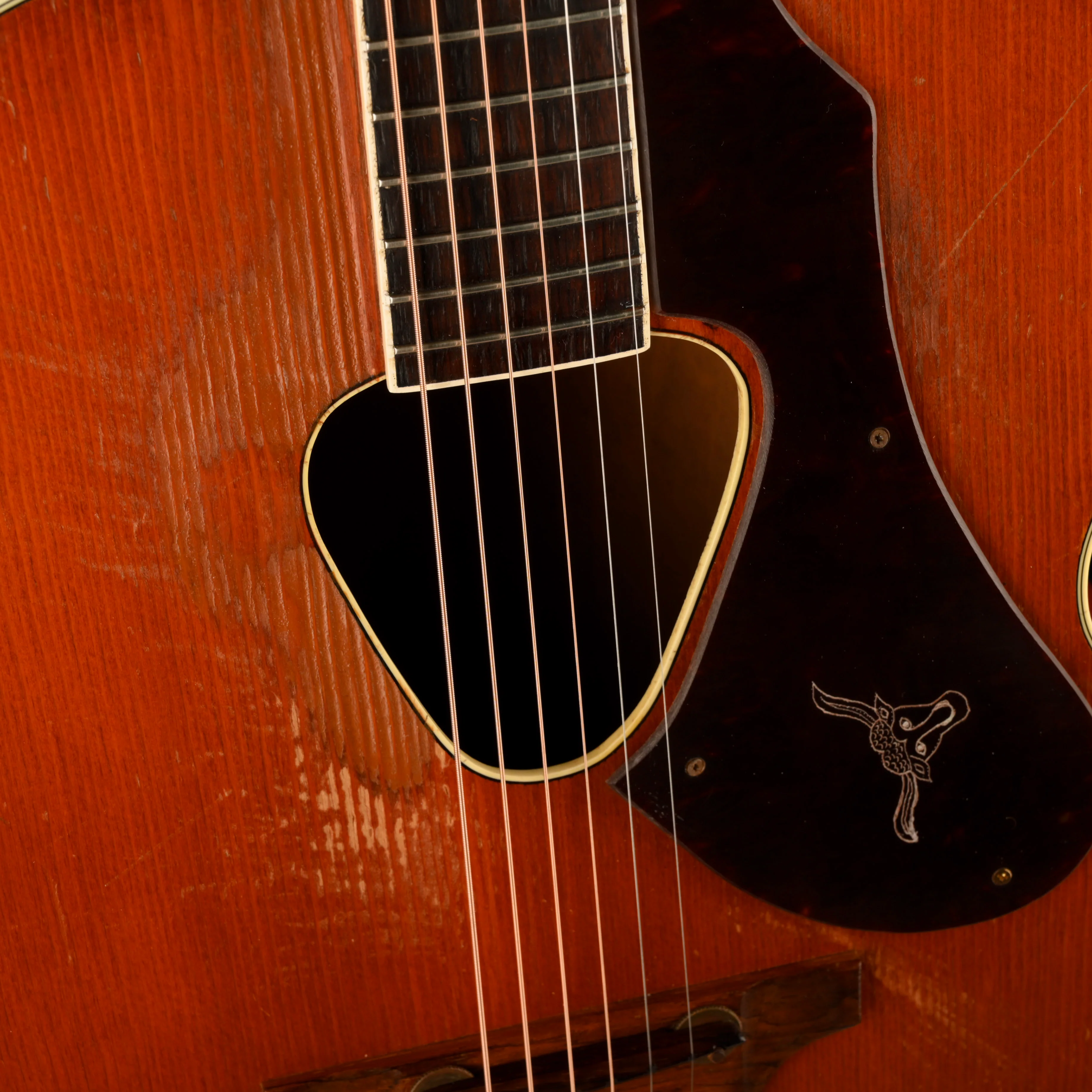 Vintage 1956 Gretsch G6022 Rancher Acoustic Guitar Orange Stain With OHSC - Image 4