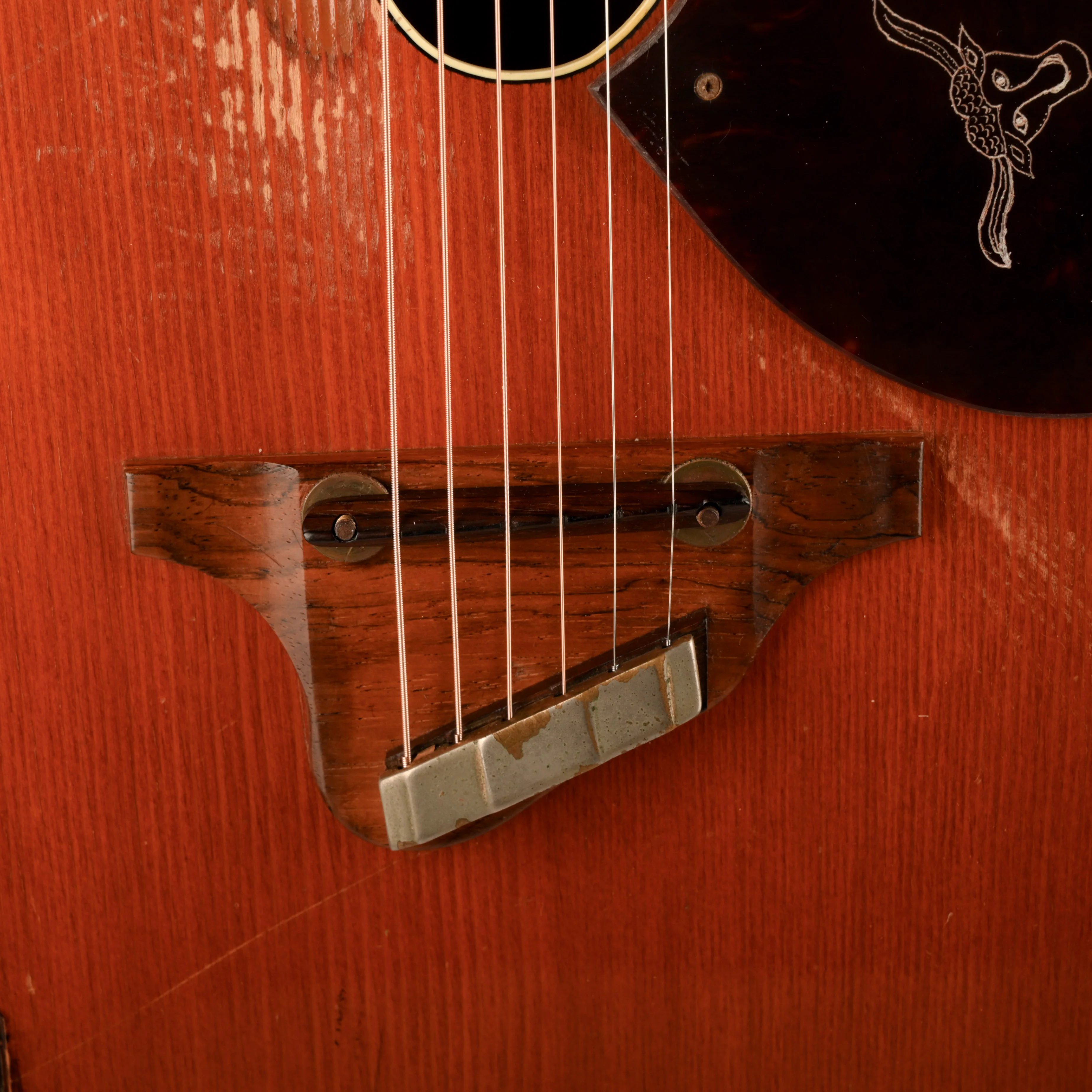 Vintage 1956 Gretsch G6022 Rancher Acoustic Guitar Orange Stain With OHSC - Image 5