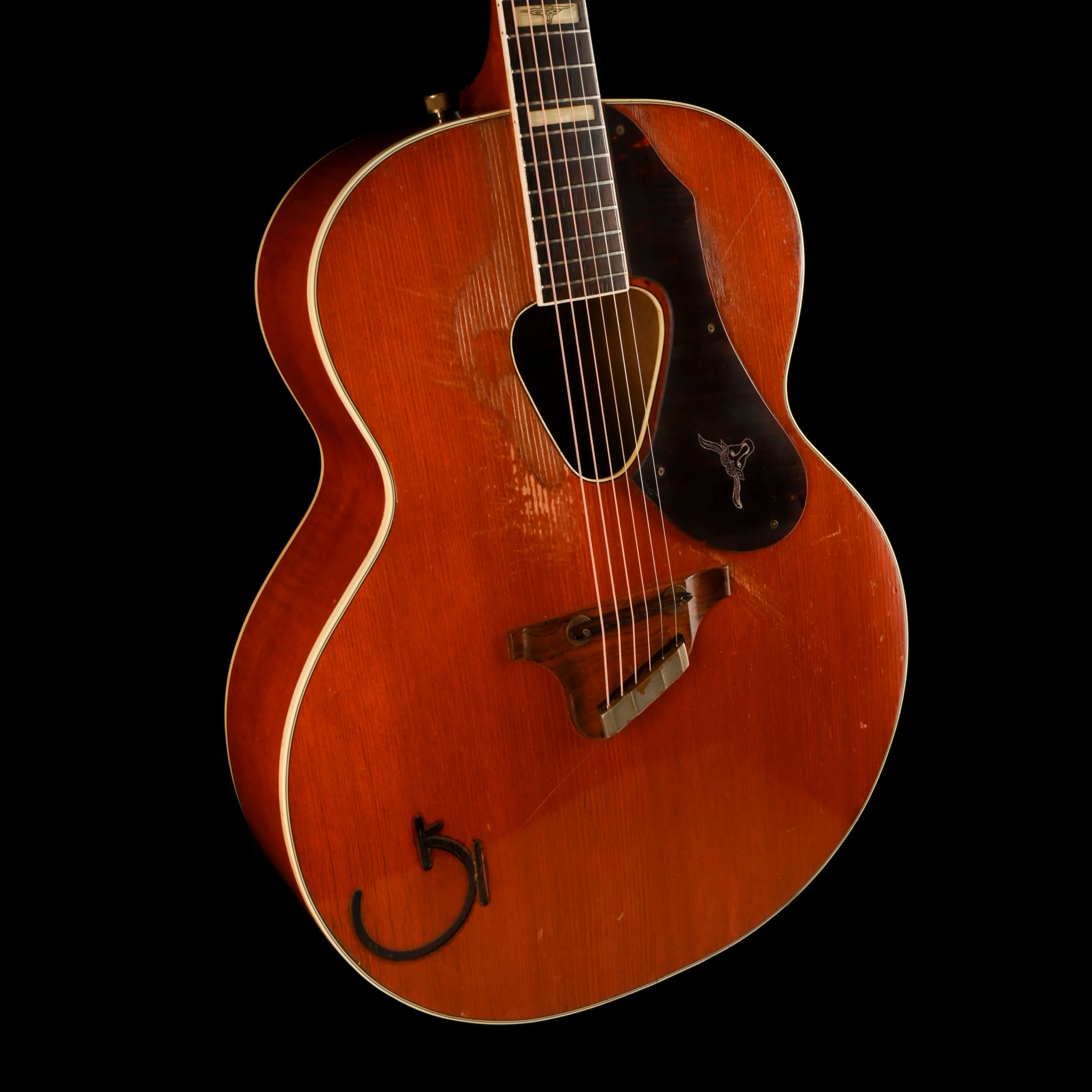 Vintage 1956 Gretsch G6022 Rancher Acoustic Guitar Orange Stain With OHSC - Image 6