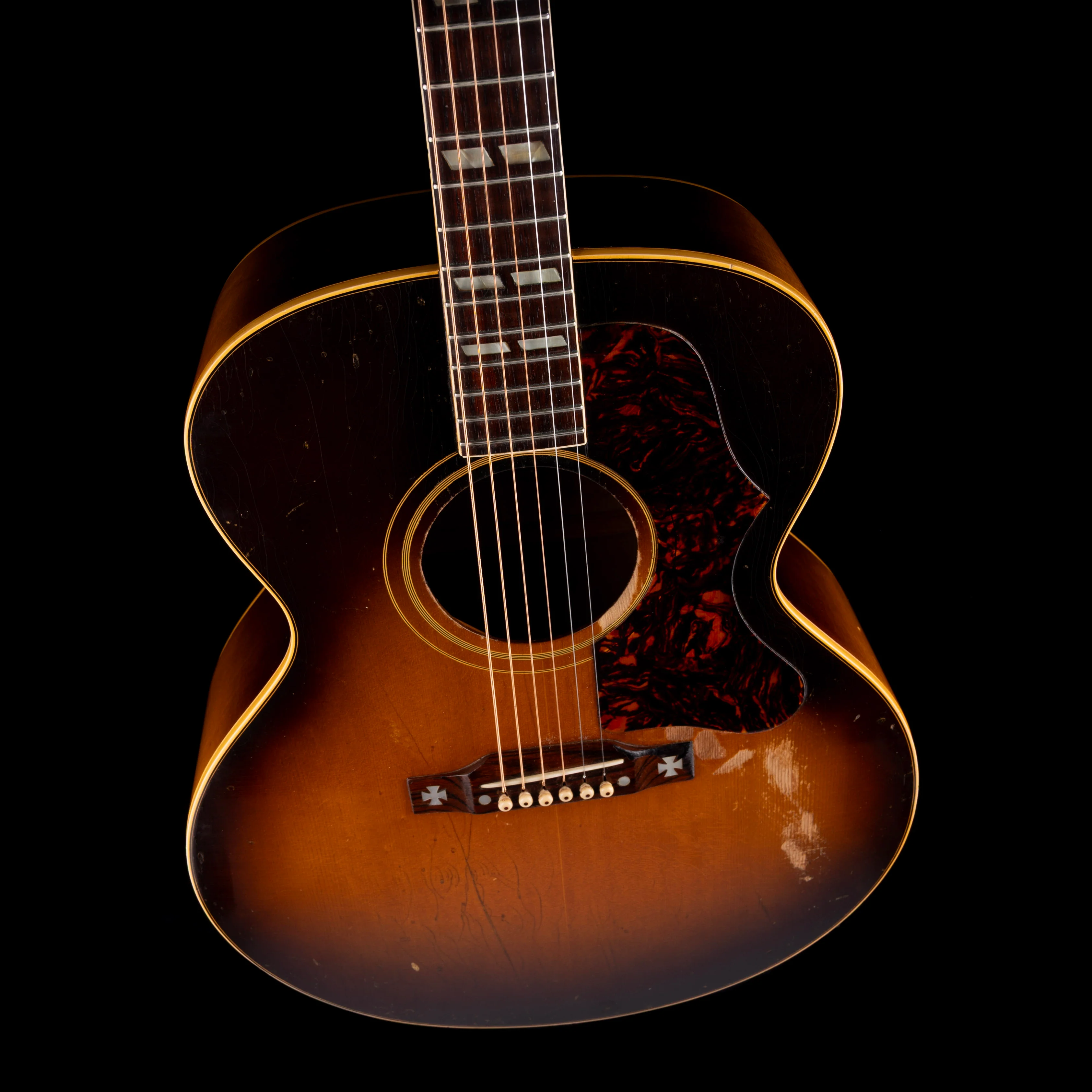Vintage 1957 Gibson J-185 Sunburst Acoustic Guitar With OHSC - Image 3
