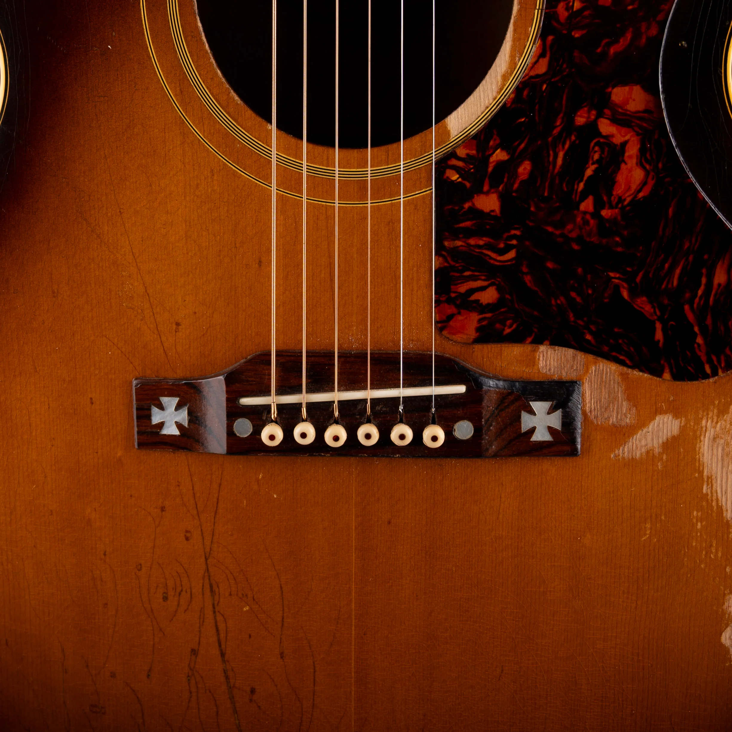 Vintage 1957 Gibson J-185 Sunburst Acoustic Guitar With OHSC - Image 4