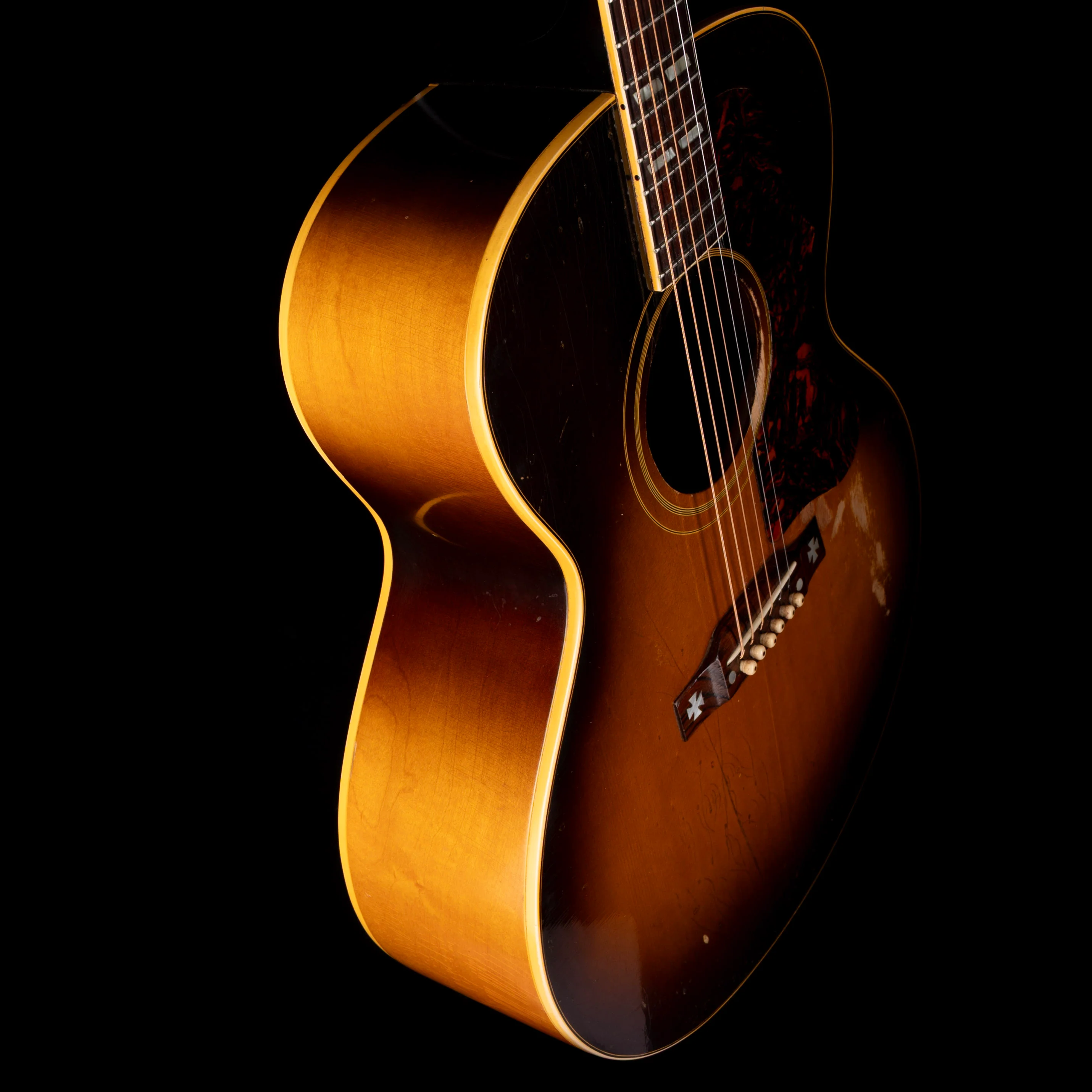 Vintage 1957 Gibson J-185 Sunburst Acoustic Guitar With OHSC - Image 7