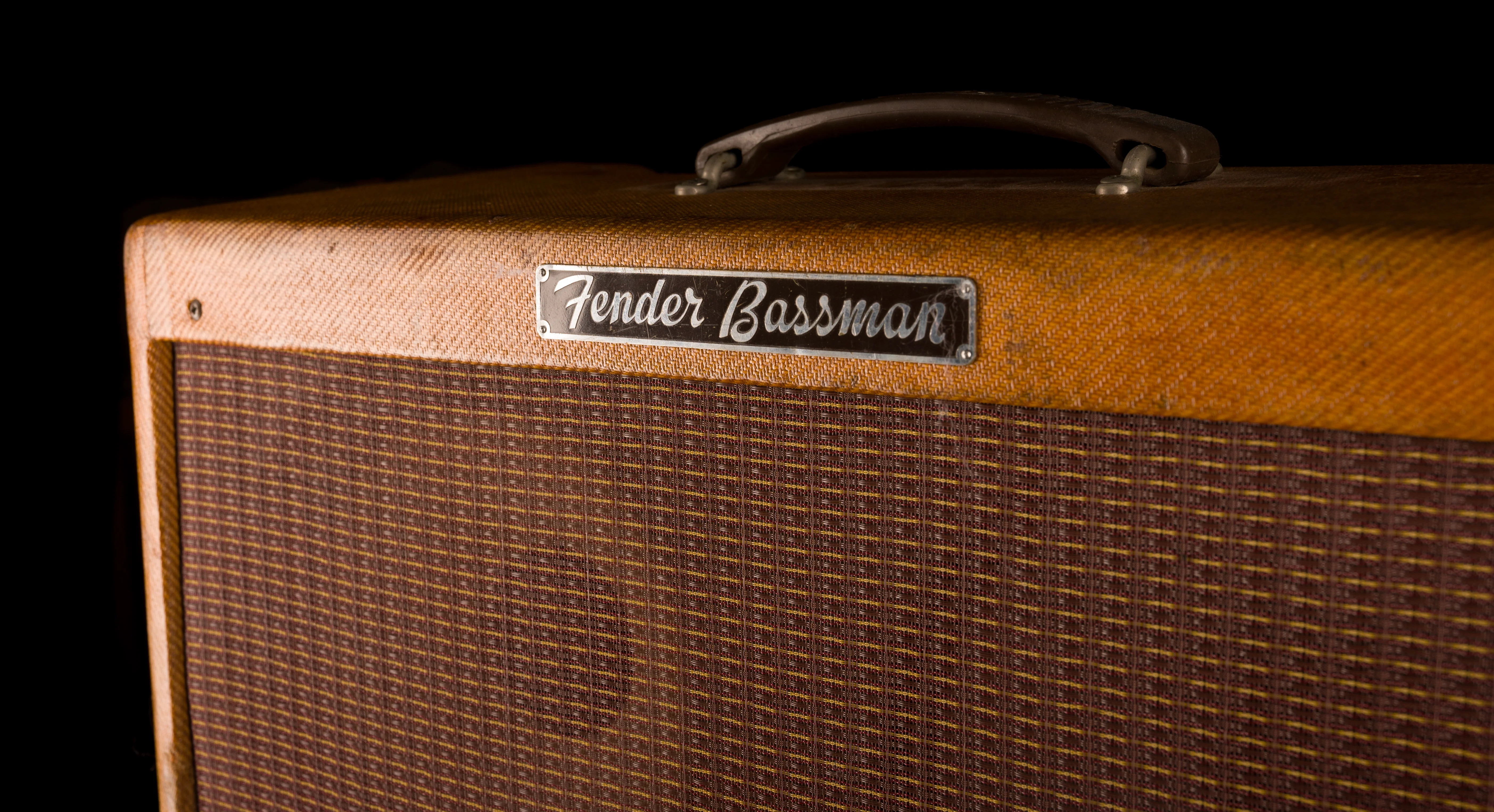 Vintage 1960 Fender Bassman Tweed Guitar Amp Combo with Cover - Image 3