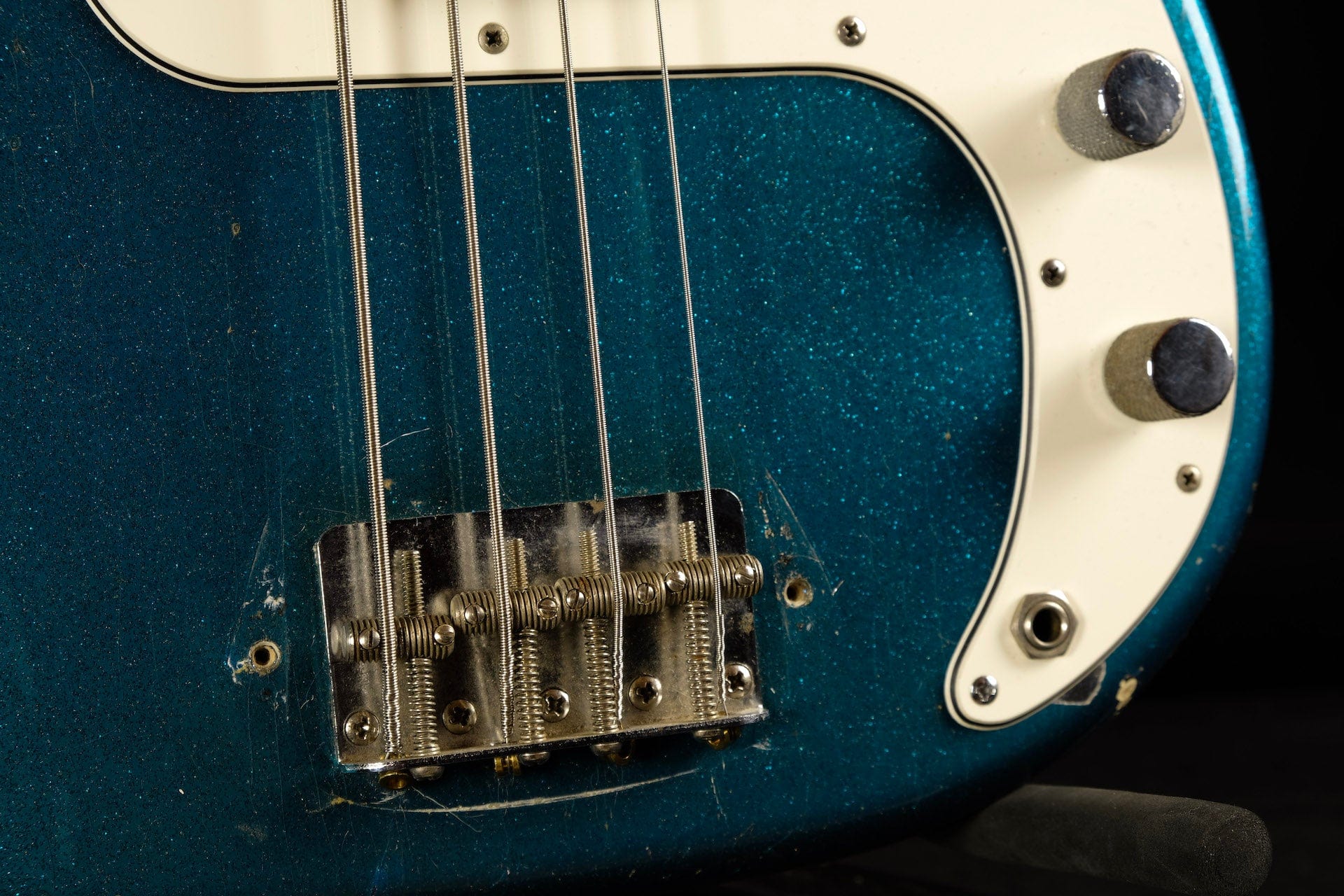 Vintage 1961 Fender Precision Bass Refinished Blue Sparkle With OHSC - Image 11