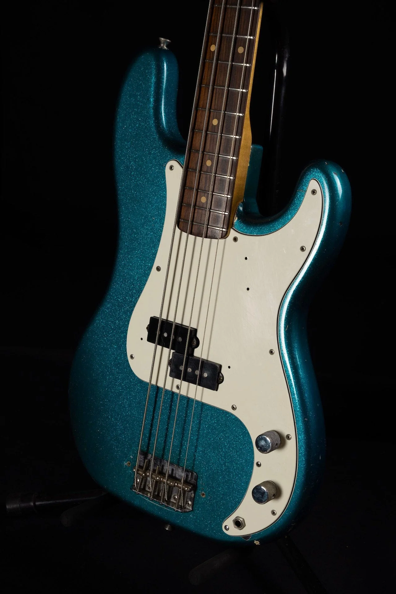 Vintage 1961 Fender Precision Bass Refinished Blue Sparkle With OHSC - Image 4