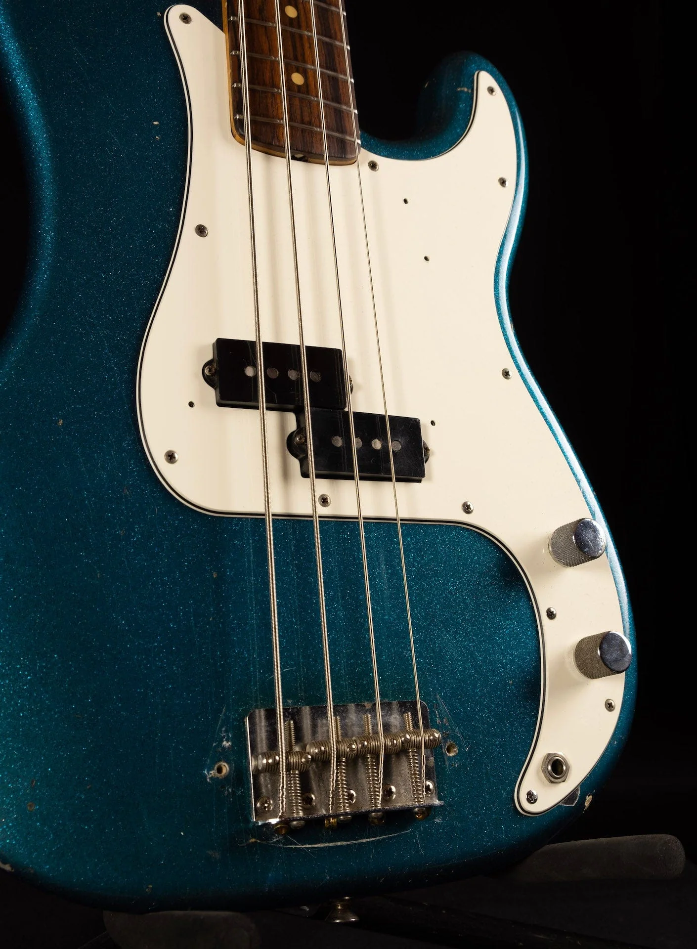 Vintage 1961 Fender Precision Bass Refinished Blue Sparkle With OHSC - Image 5