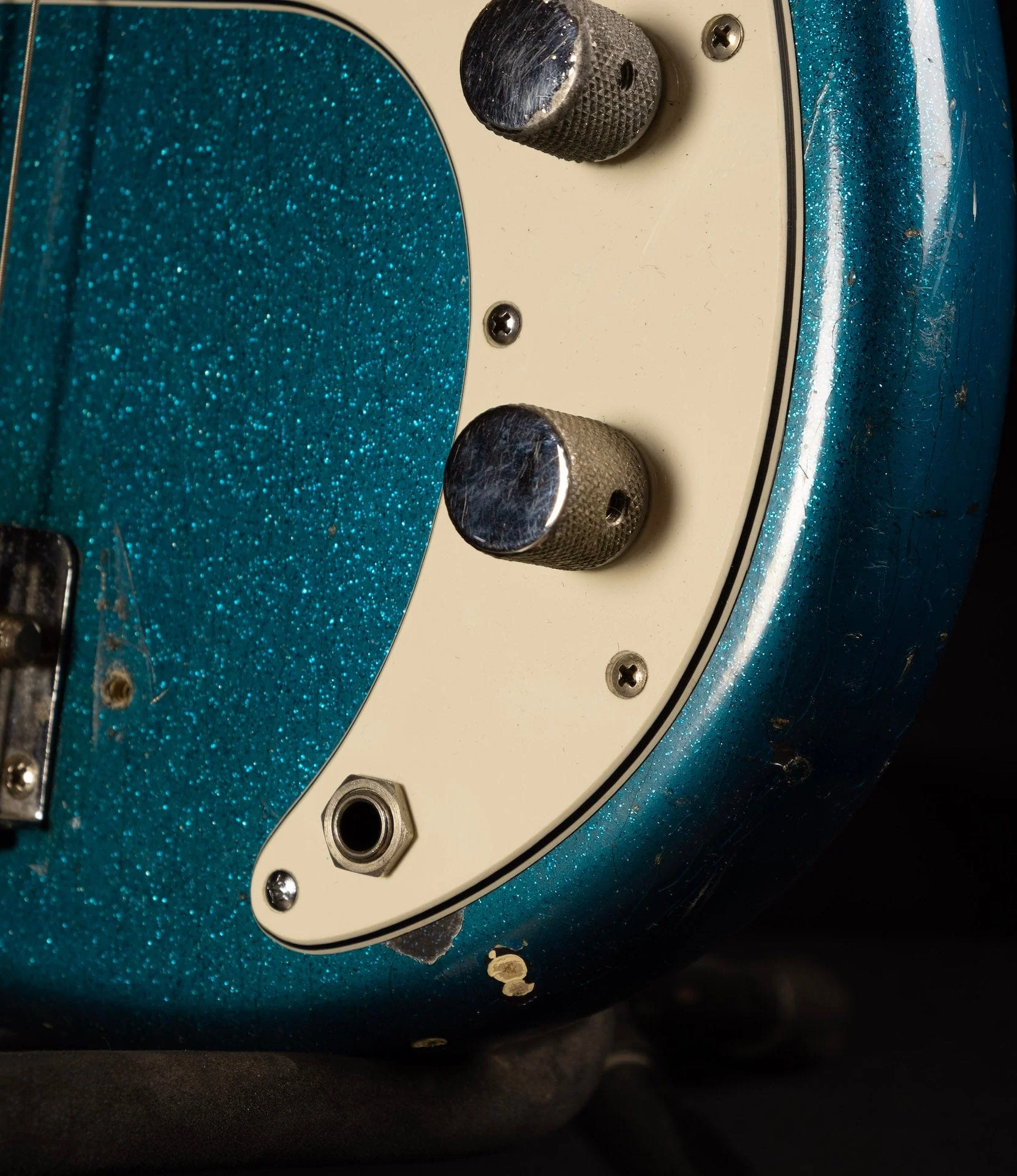 Vintage 1961 Fender Precision Bass Refinished Blue Sparkle With OHSC - Image 9
