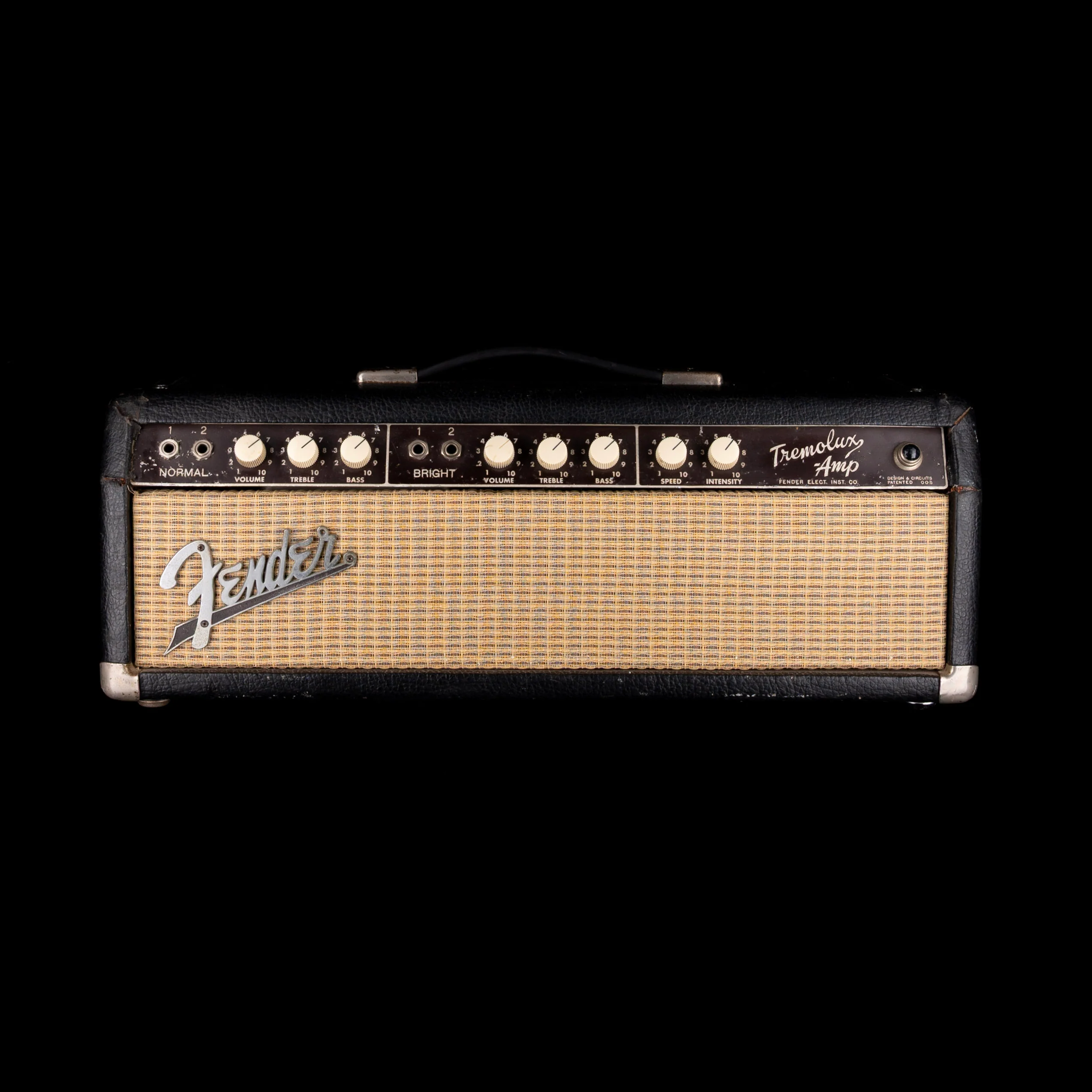 Vintage 1962 Fender Tremolux Guitar Amp Head and 2x10 Cabinet Black - Image 3