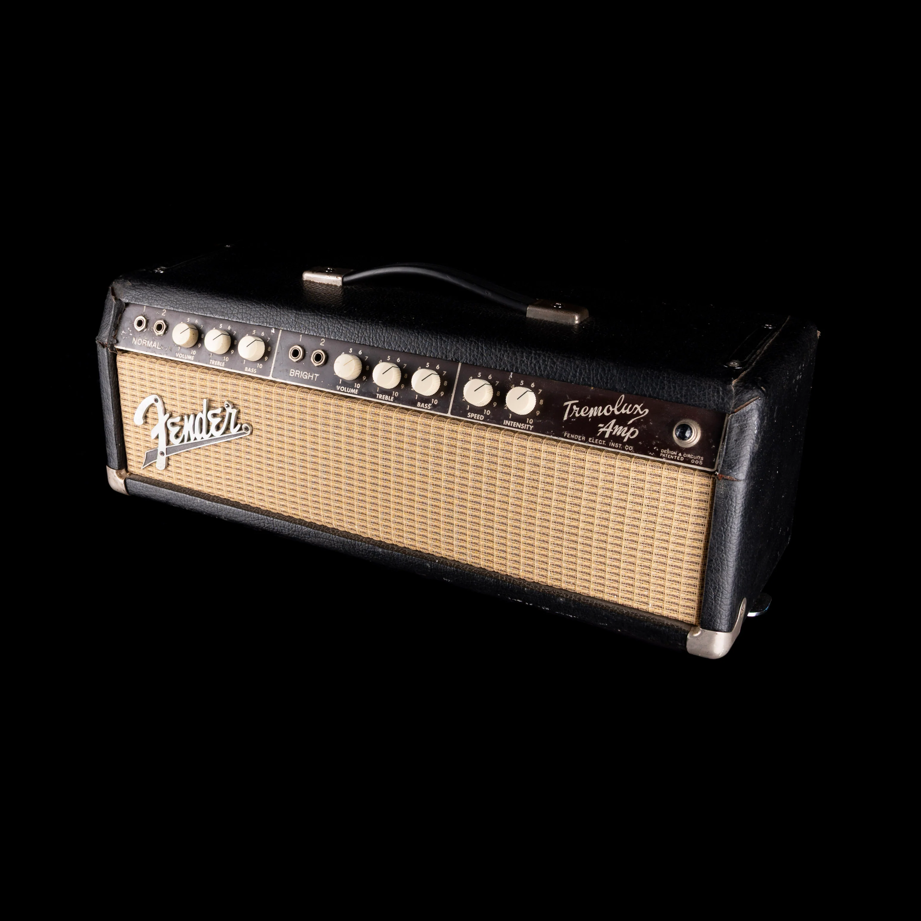 Vintage 1962 Fender Tremolux Guitar Amp Head and 2x10 Cabinet Black - Image 4