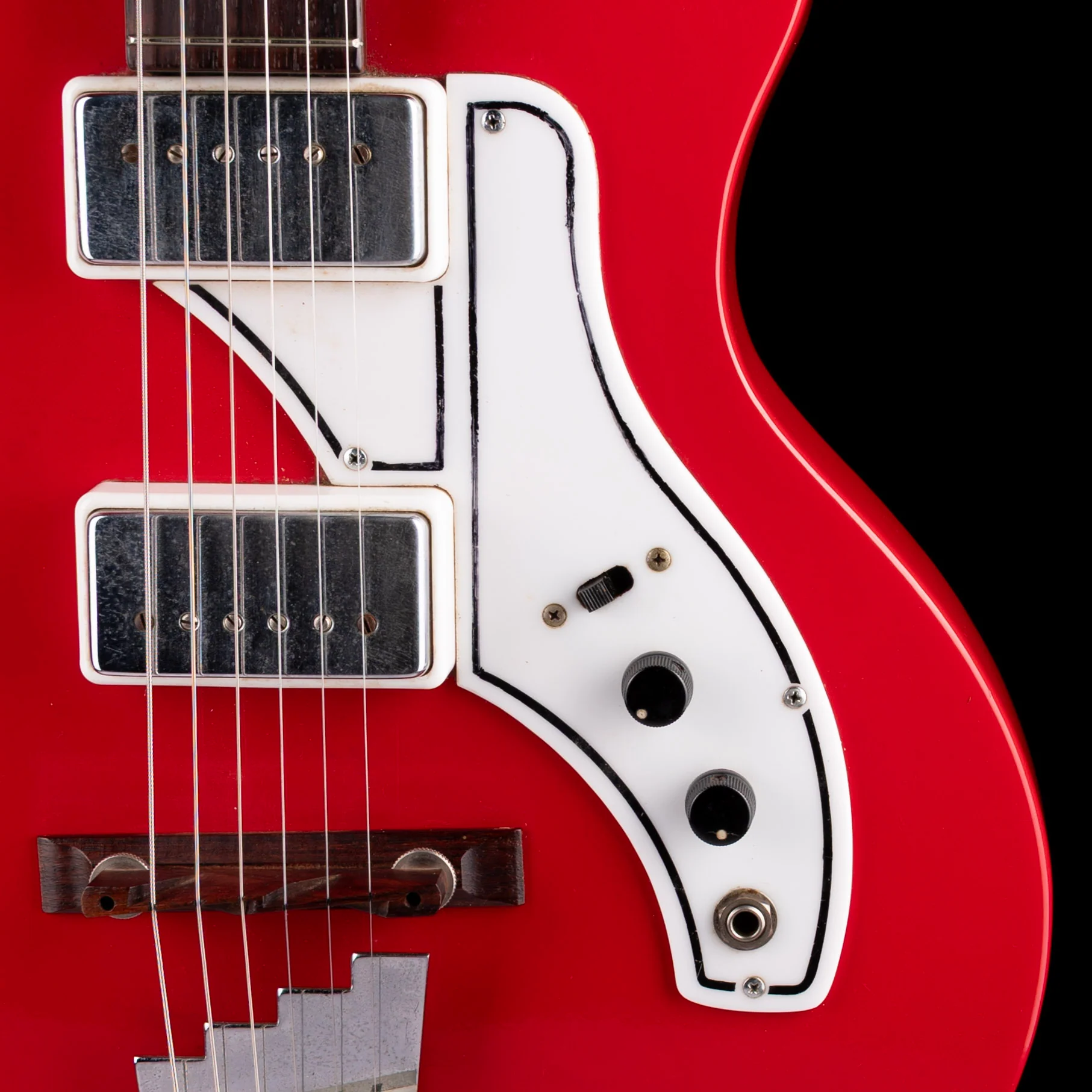 Vintage 1962 Supro Bermunda "Res-o-Glas" Red Electric Guitar With OSSC - Image 6