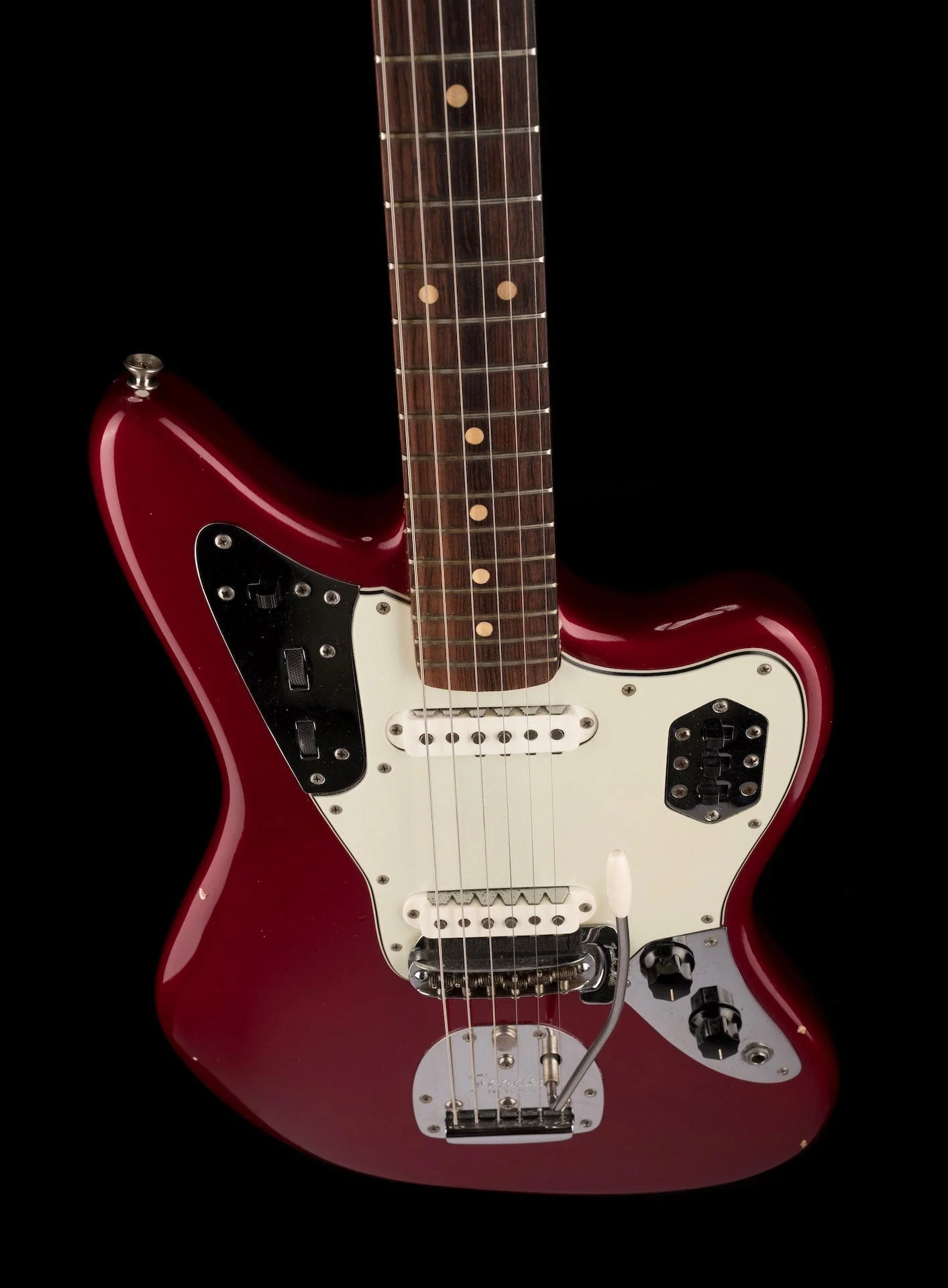 Vintage 1963 Jaguar Candy Apple Red with Matching Headstock with OHSC - Image 4