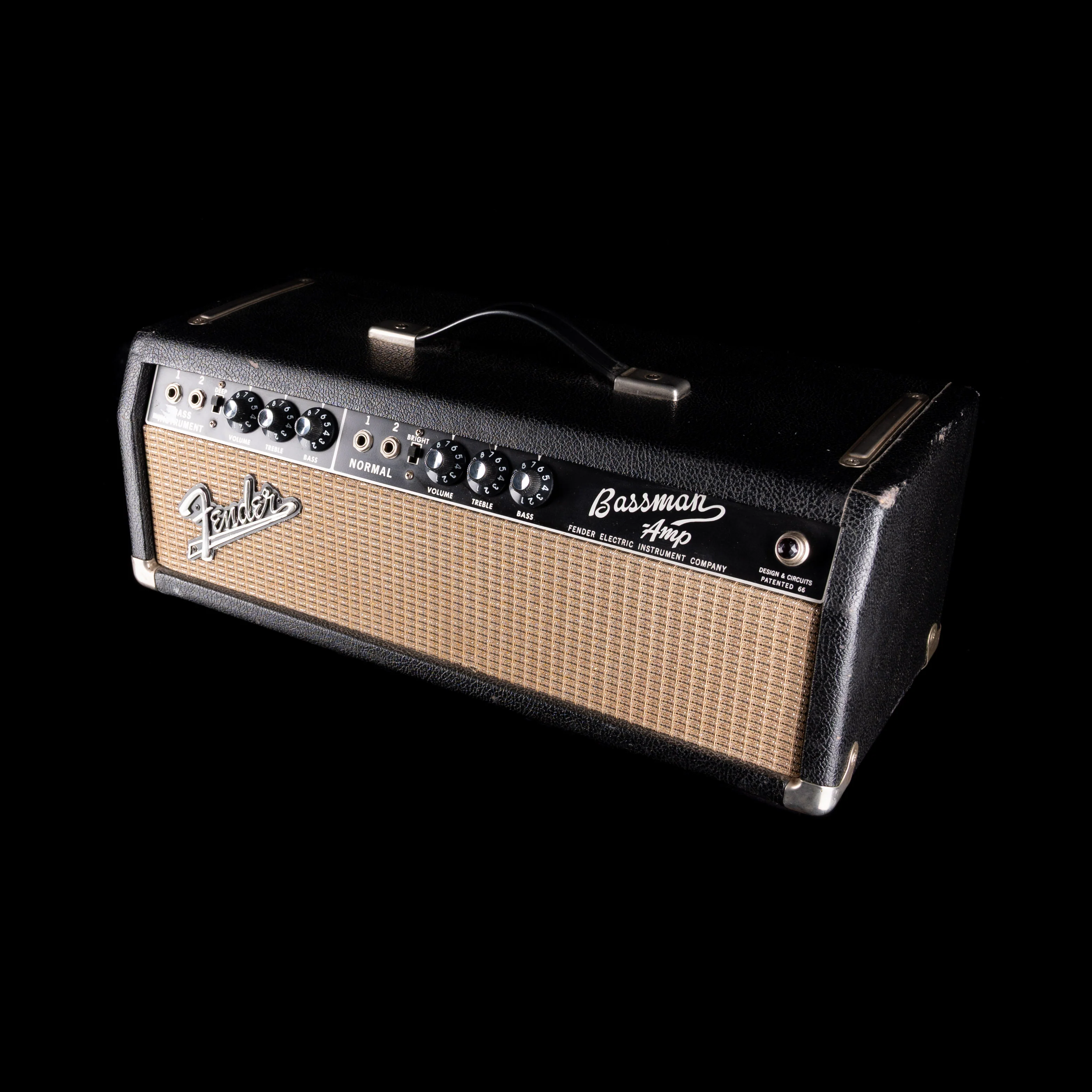 Vintage 1965 Fender Bassman Guitar Amp Head With Cover - Image 2
