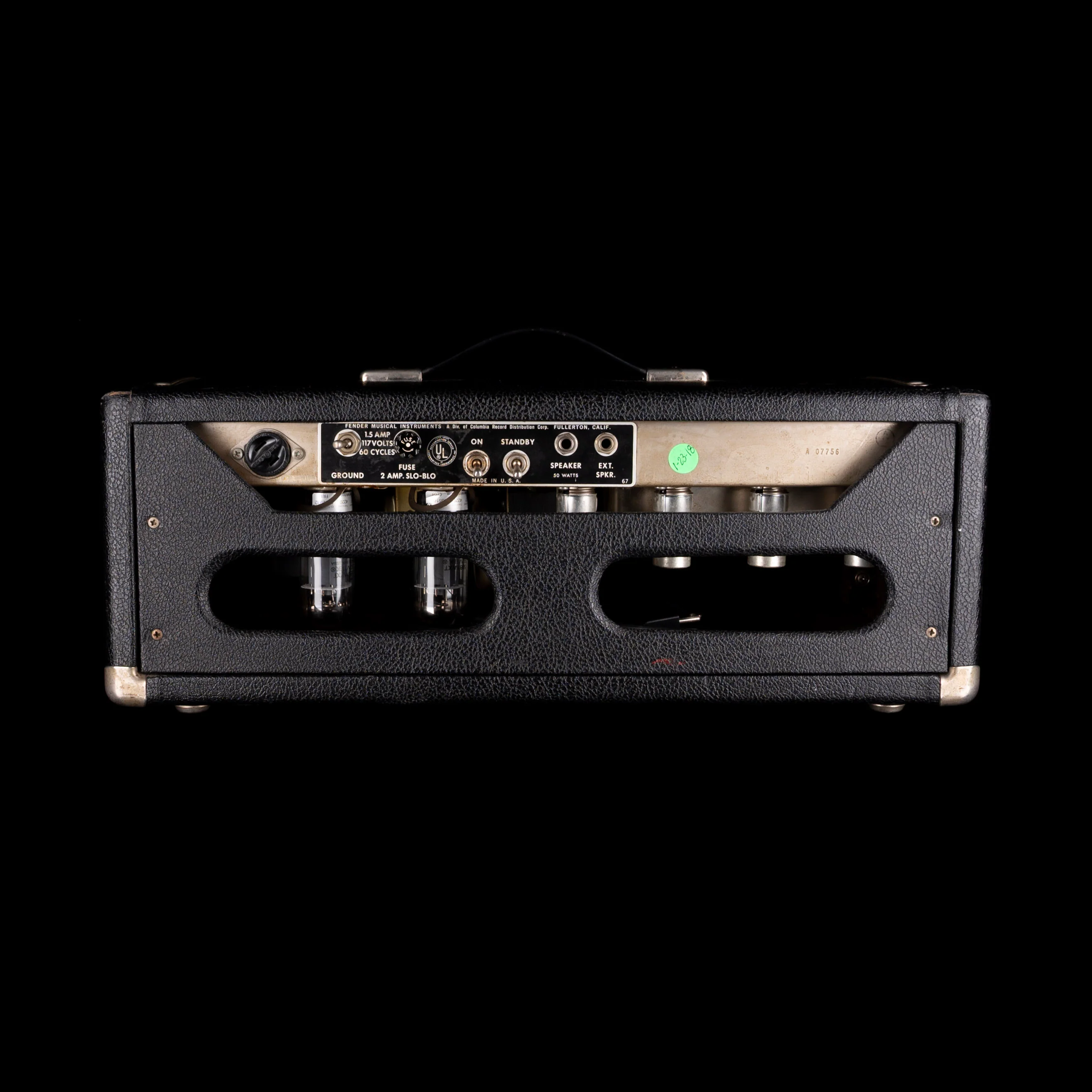 Vintage 1965 Fender Bassman Guitar Amp Head With Cover - Image 9