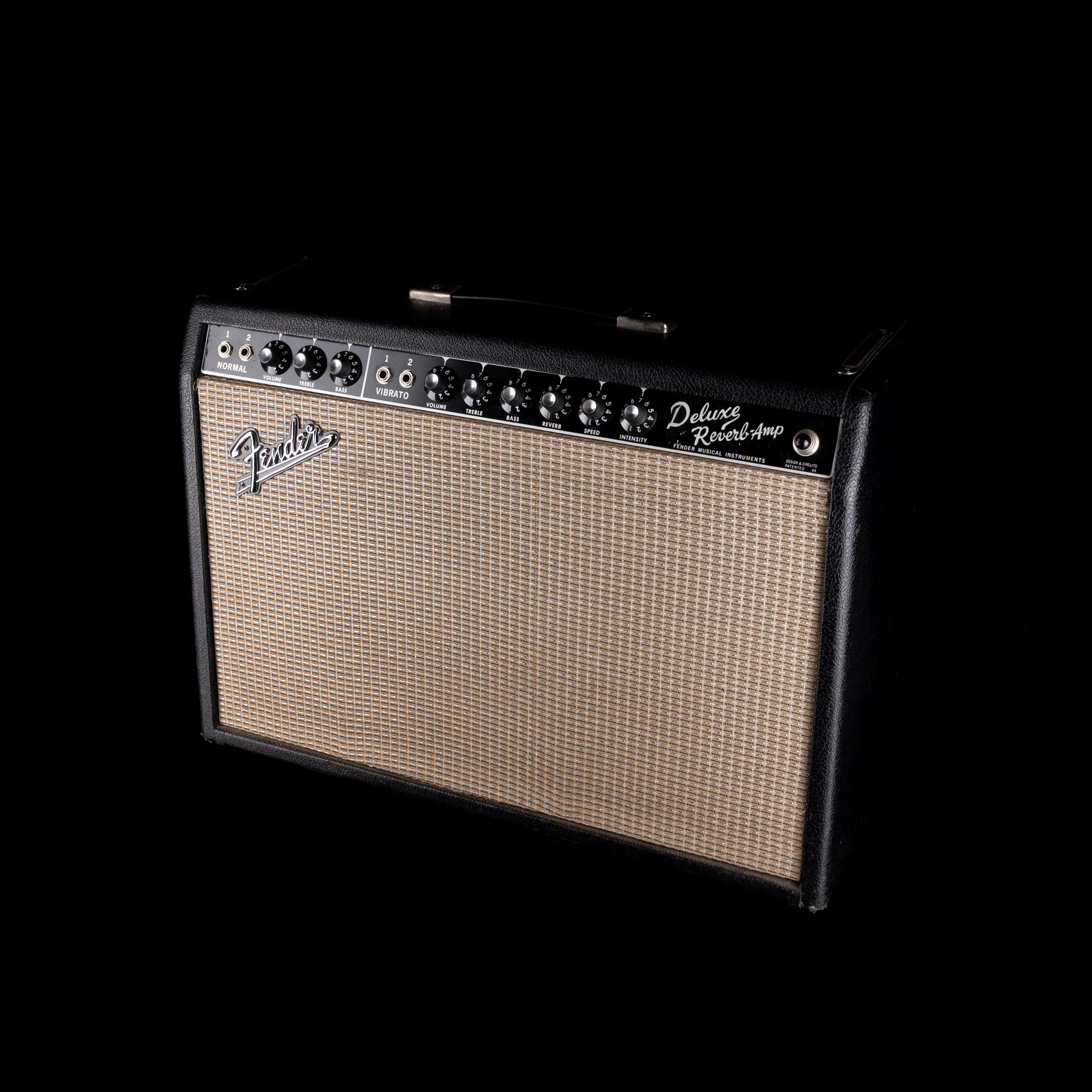 Vintage 1965 Fender Deluxe Reverb Guitar Amp With Footswtich and Cover - Image 3