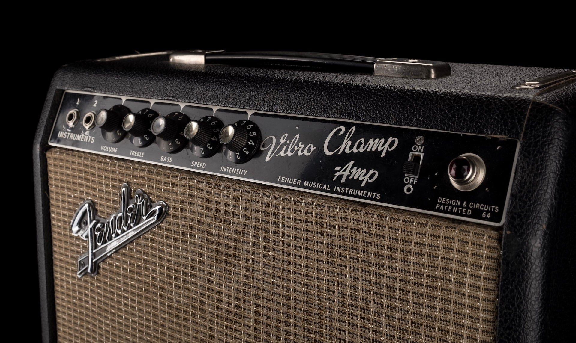 Vintage 1965 Fender Vibro Champ Guitar Amp Combo - Image 3