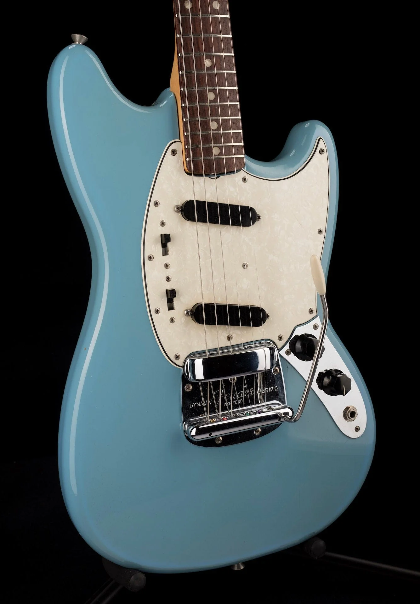 Vintage 1966 Fender Mustang 22.5" Scale Daphne Blue Refinished with OHSC - Image 11