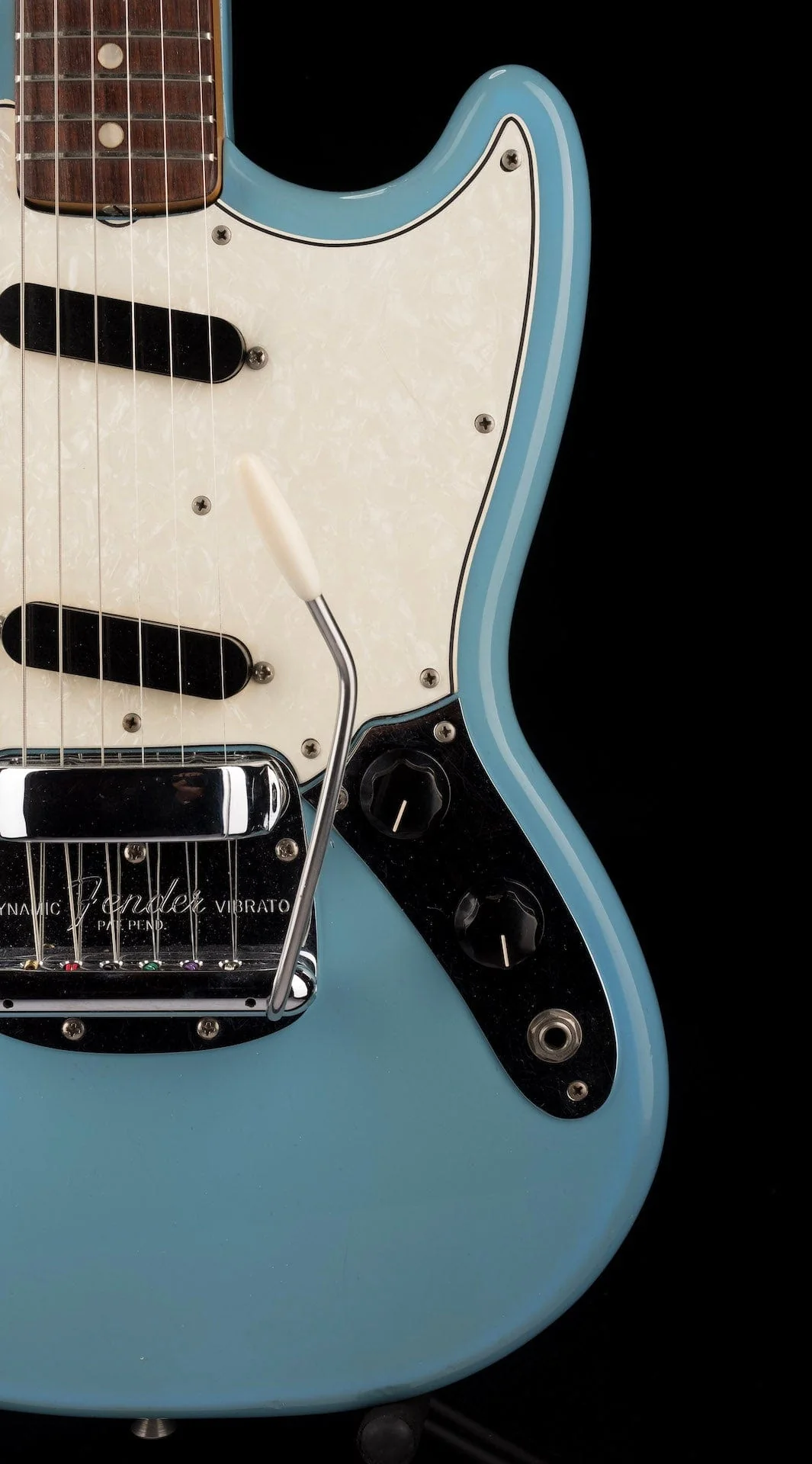 Vintage 1966 Fender Mustang 22.5" Scale Daphne Blue Refinished with OHSC - Image 9