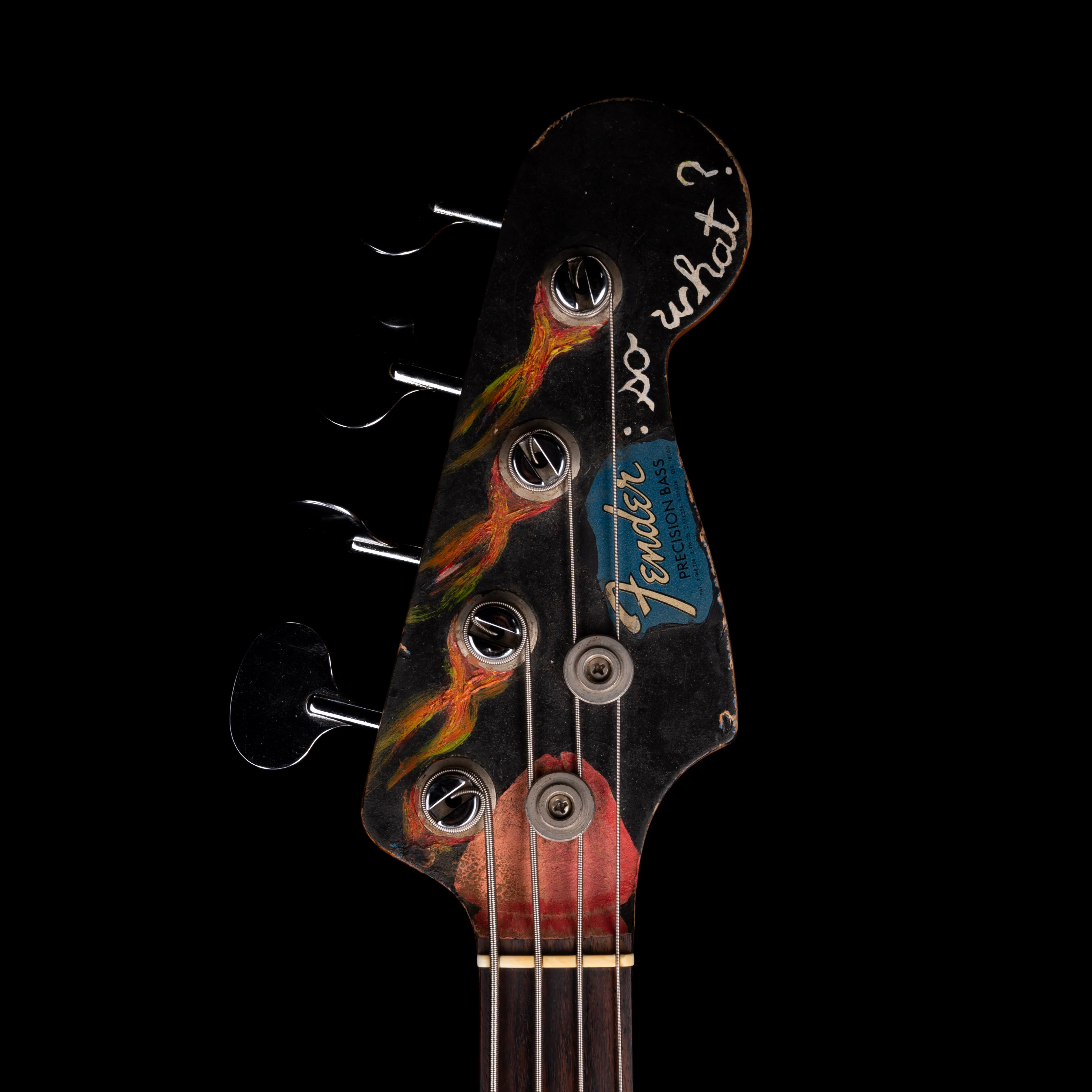 Vintage 1966 Fender Precision Bass Refinished With Custom Artwork With Case - Image 12