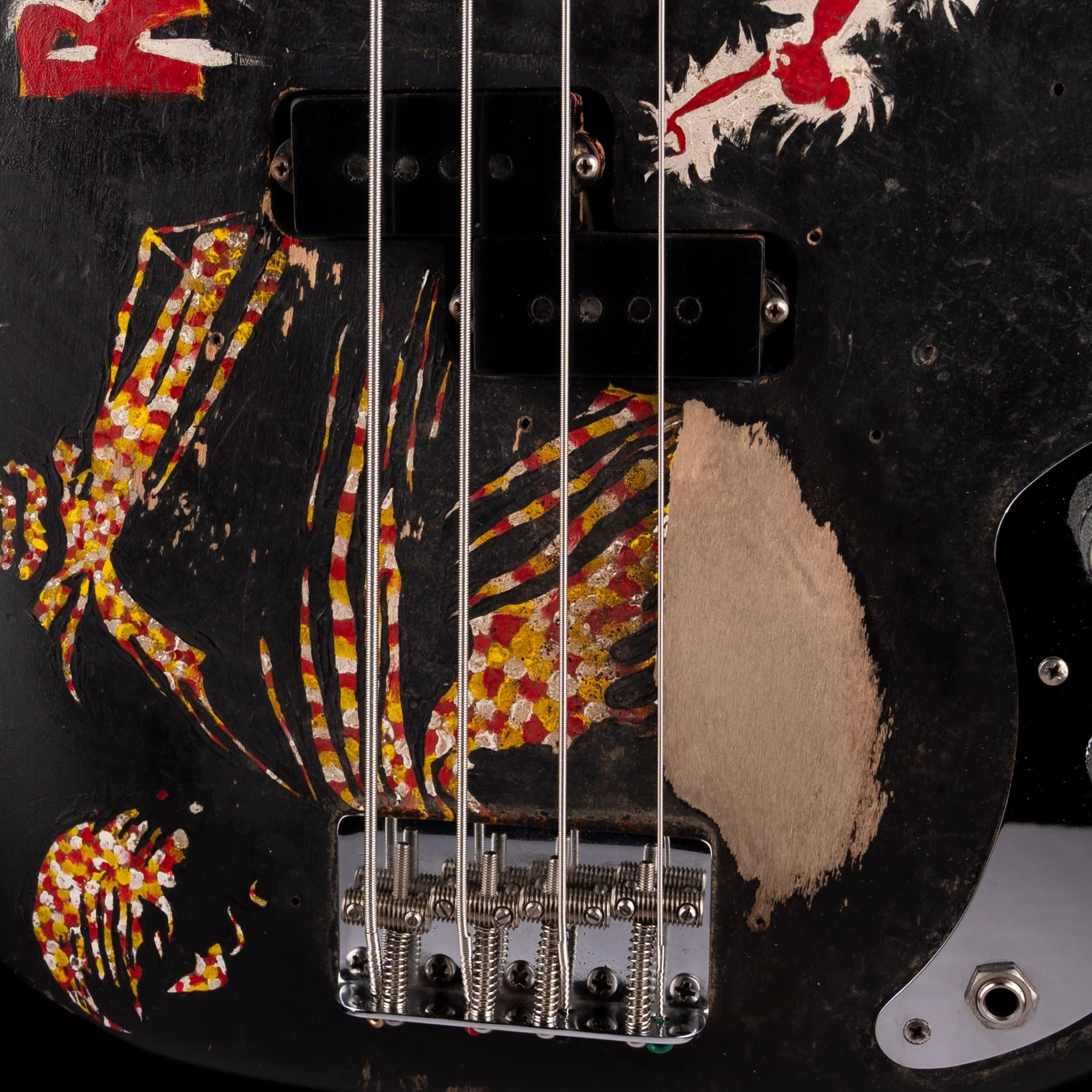 Vintage 1966 Fender Precision Bass Refinished With Custom Artwork With Case - Image 4