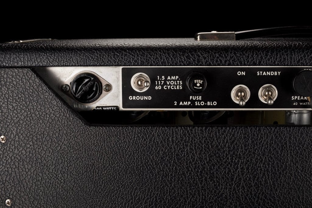 Vintage 1966 Fender Pro Reverb Black Guitar Amp Combo - Image 11