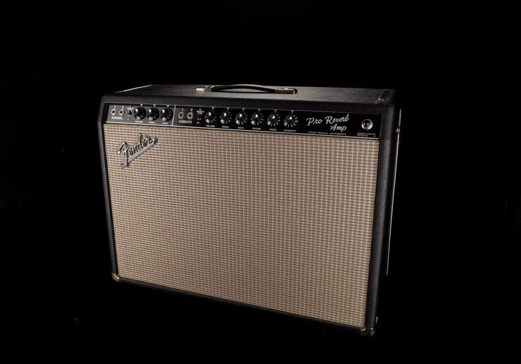 Vintage 1966 Fender Pro Reverb Black Guitar Amp Combo - Image 2