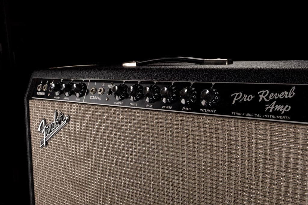 Vintage 1966 Fender Pro Reverb Black Guitar Amp Combo - Image 3