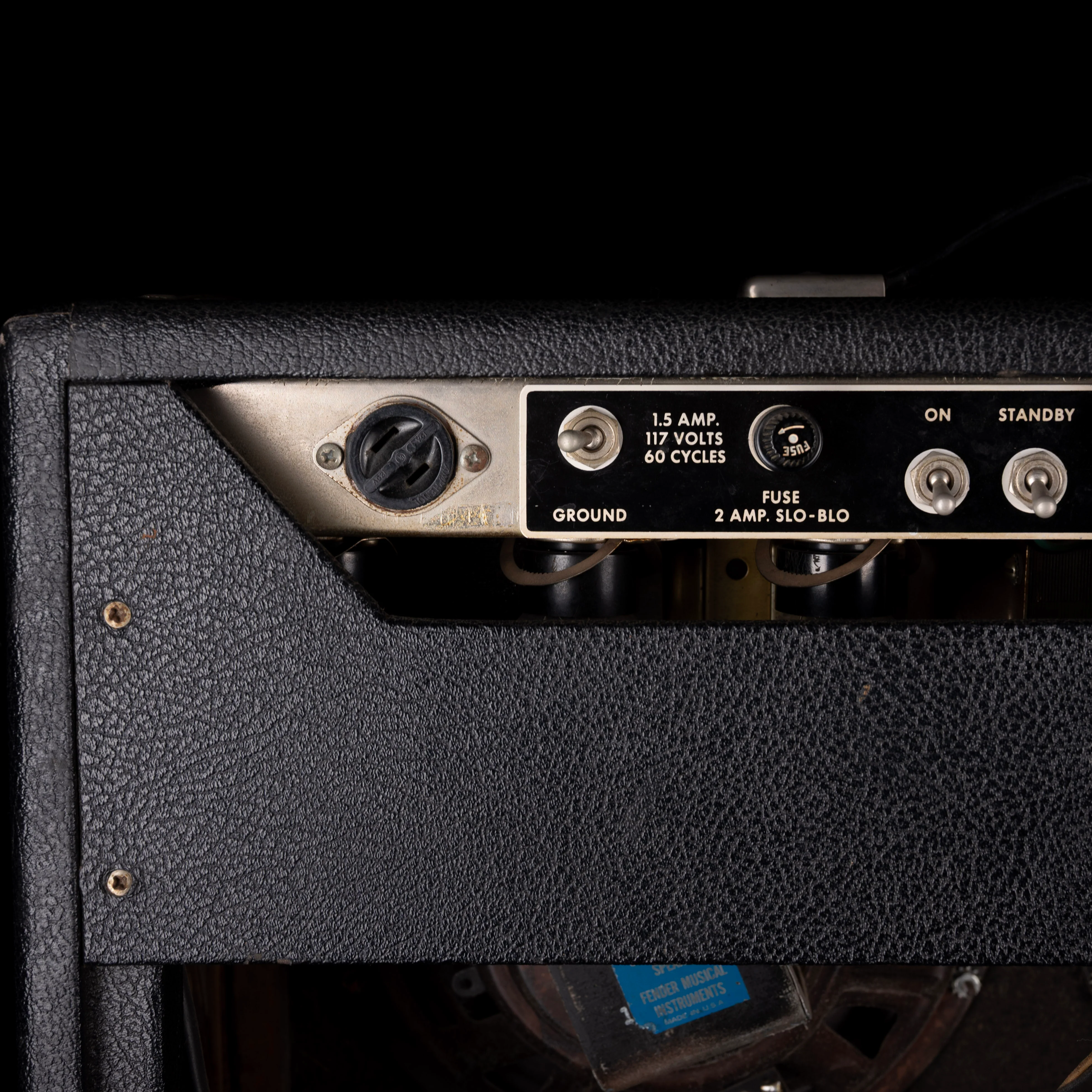 Vintage 1966 Fender Super Reverb Guitar Amp Combo With Cover - Image 13