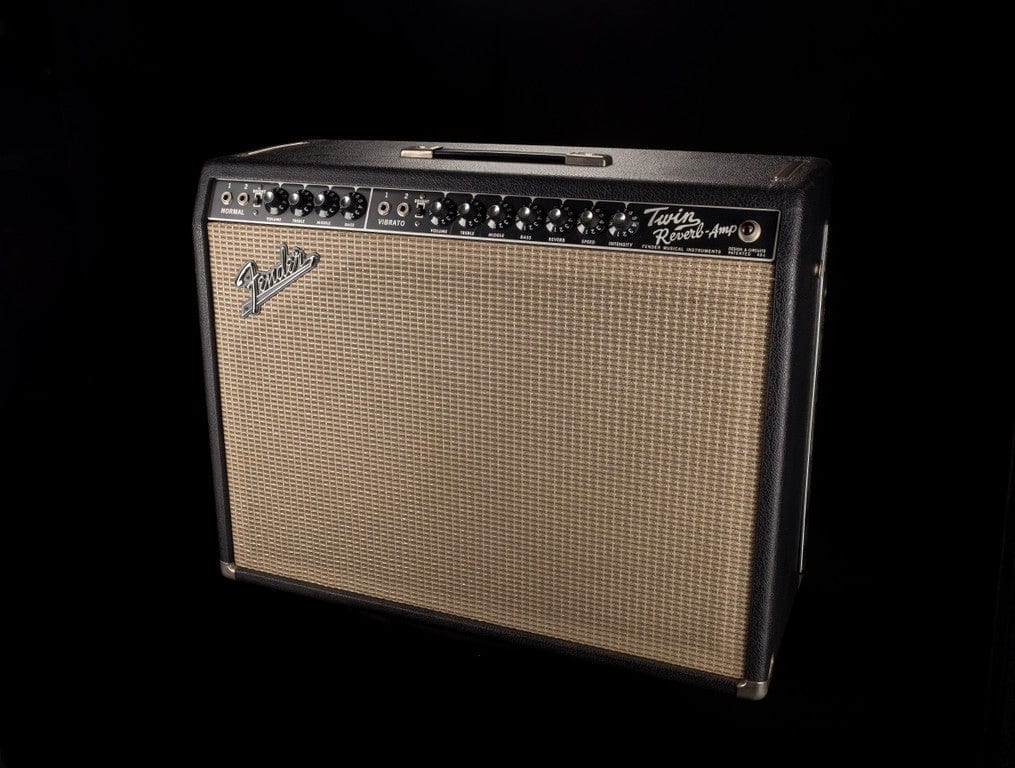 Vintage 1966 Fender Twin Reverb Black Guitar Amp Combo - Image 2