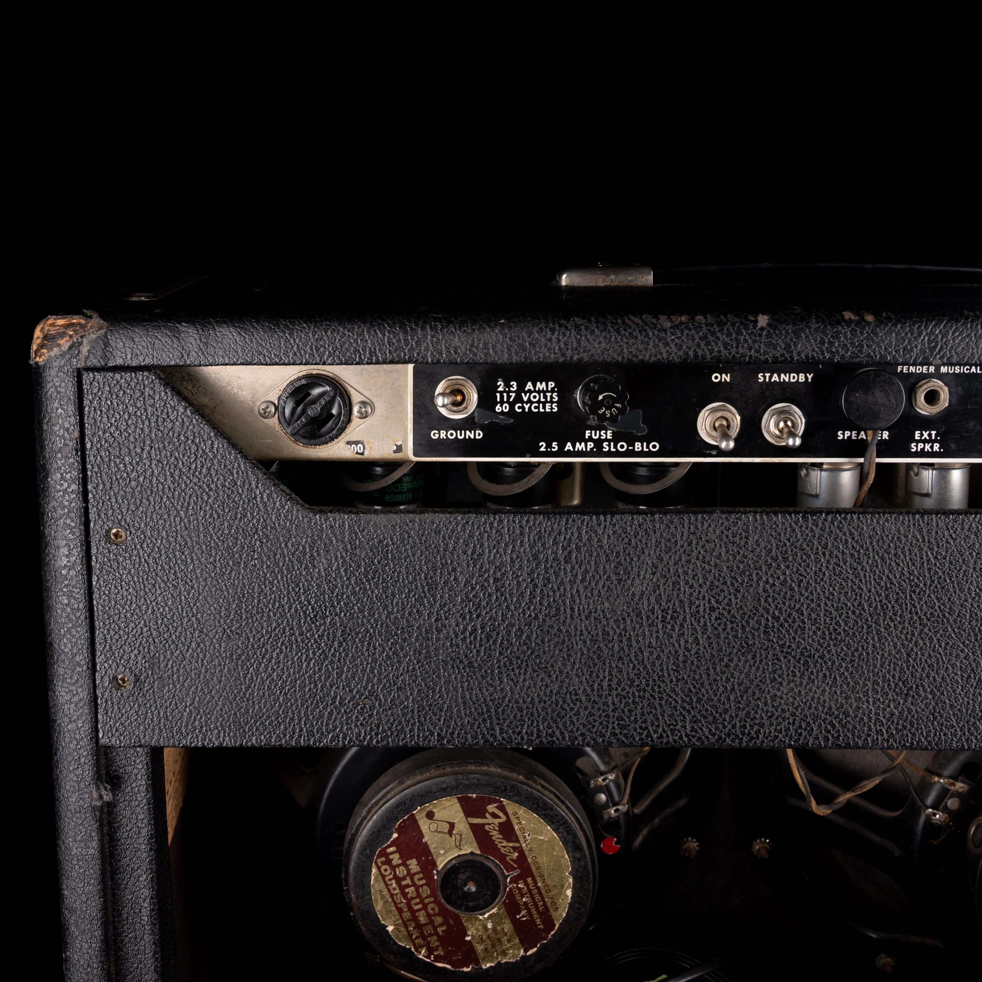 Vintage 1966 Fender Twin Reverb Black Guitar Amp Combo #A03334 - Image 13