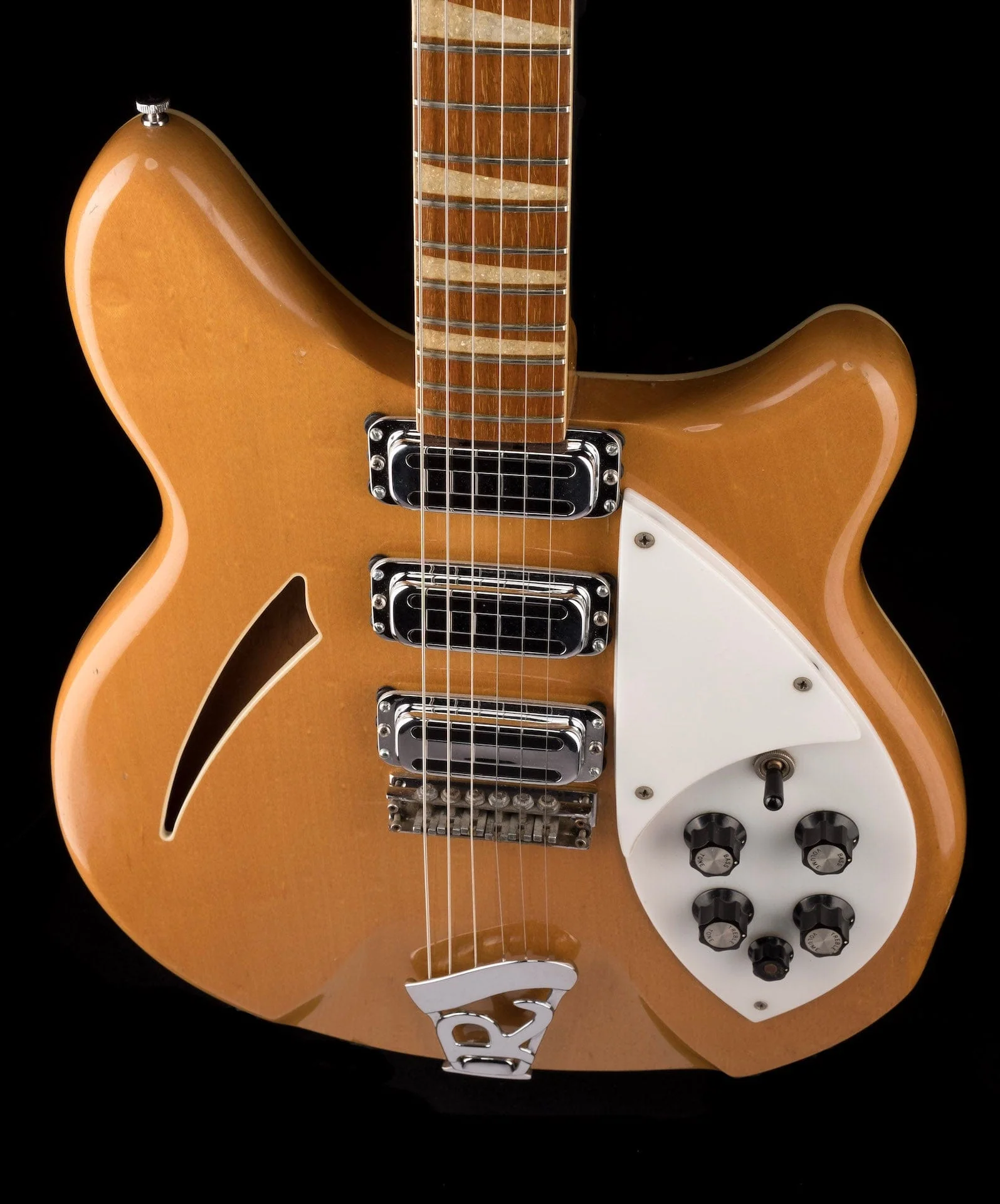 Vintage 1968 Rickenbacker 370/6 Maple Glo With New Silver Vintage-Style HSC - Image 4