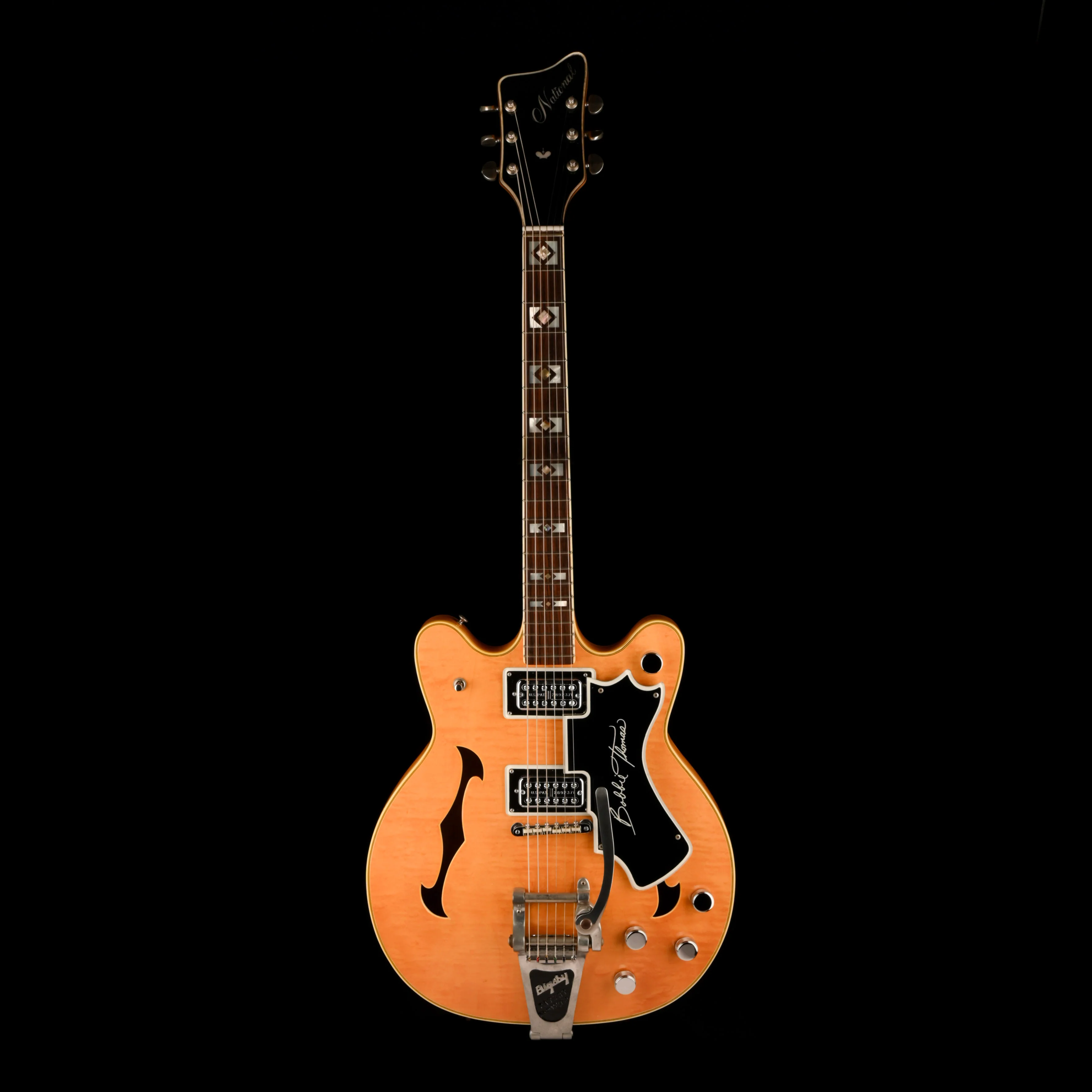Vintage 1968 National Bobbie Thomas Blonde Electric Guitar With Gig Bag - Image 2