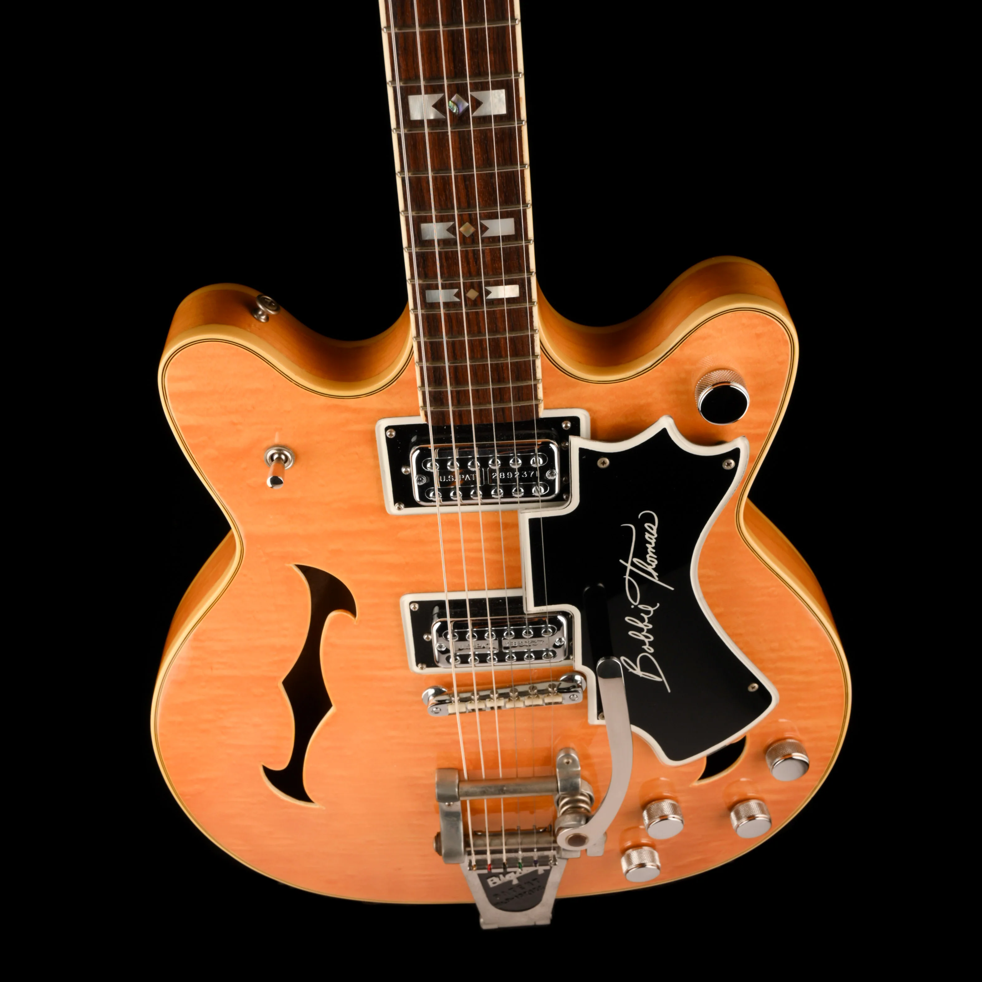 Vintage 1968 National Bobbie Thomas Blonde Electric Guitar With Gig Bag - Image 3