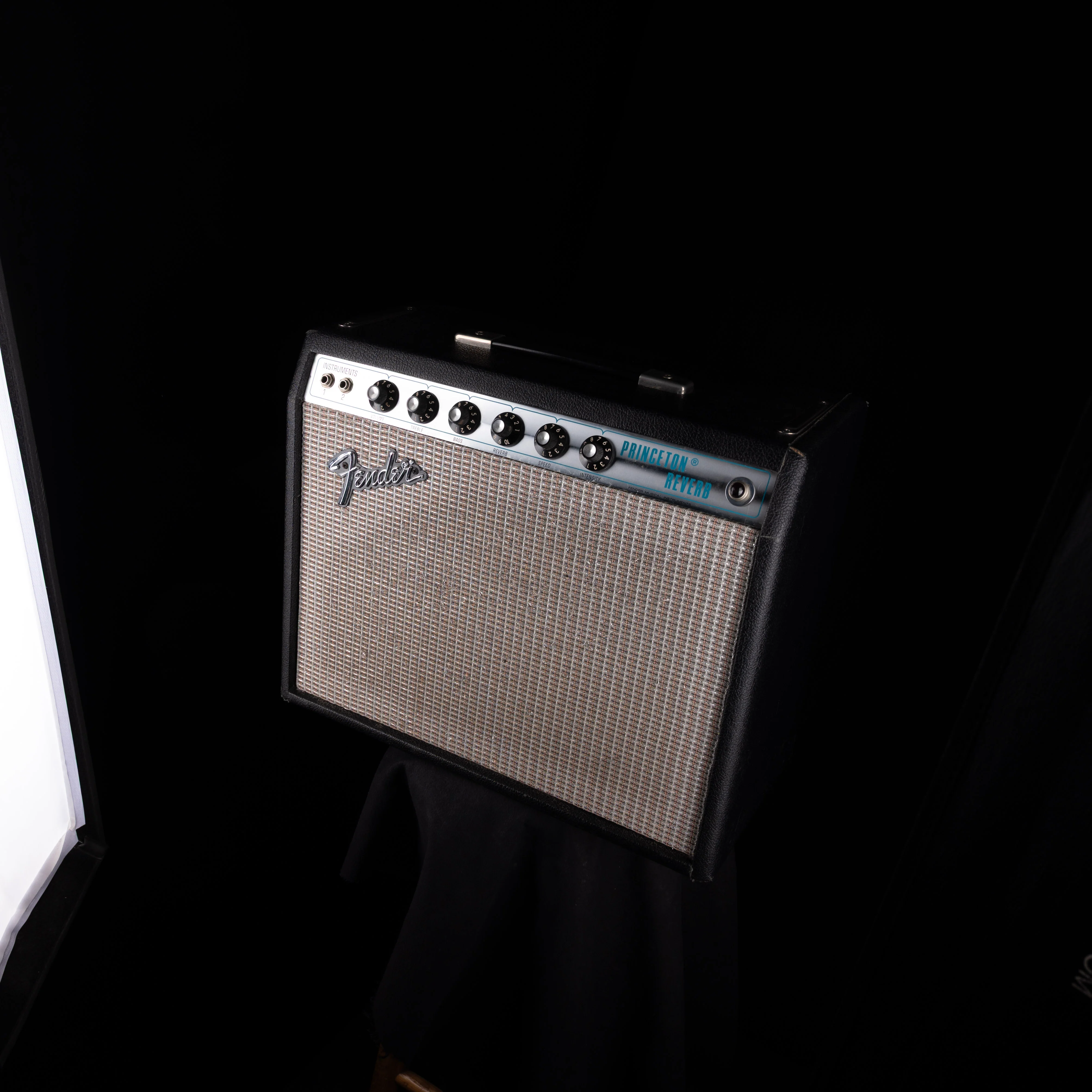Vintage 1973 Fender Princeton Reverb Black - Image 2