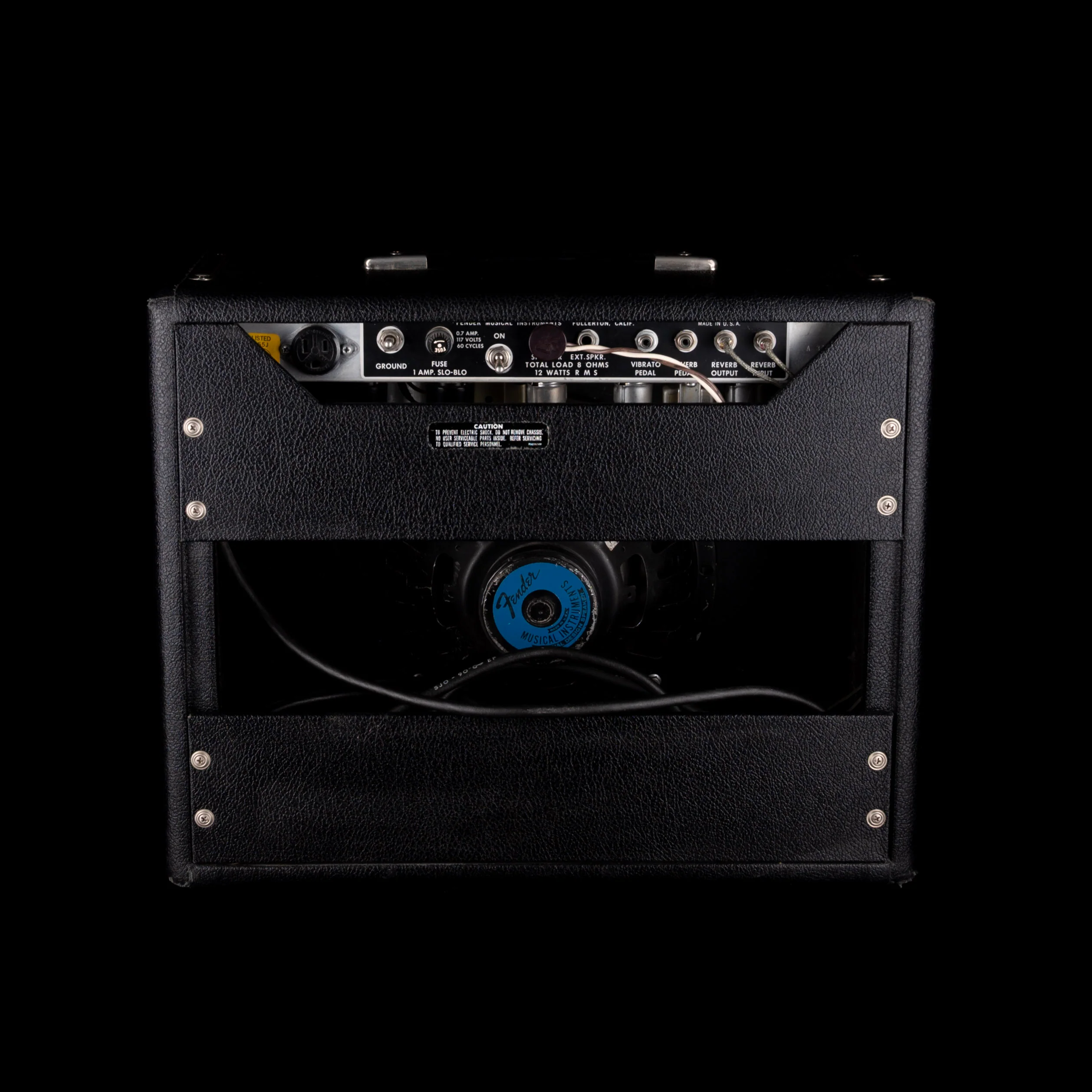 Vintage 1973 Fender Princeton Reverb Black - Image 7