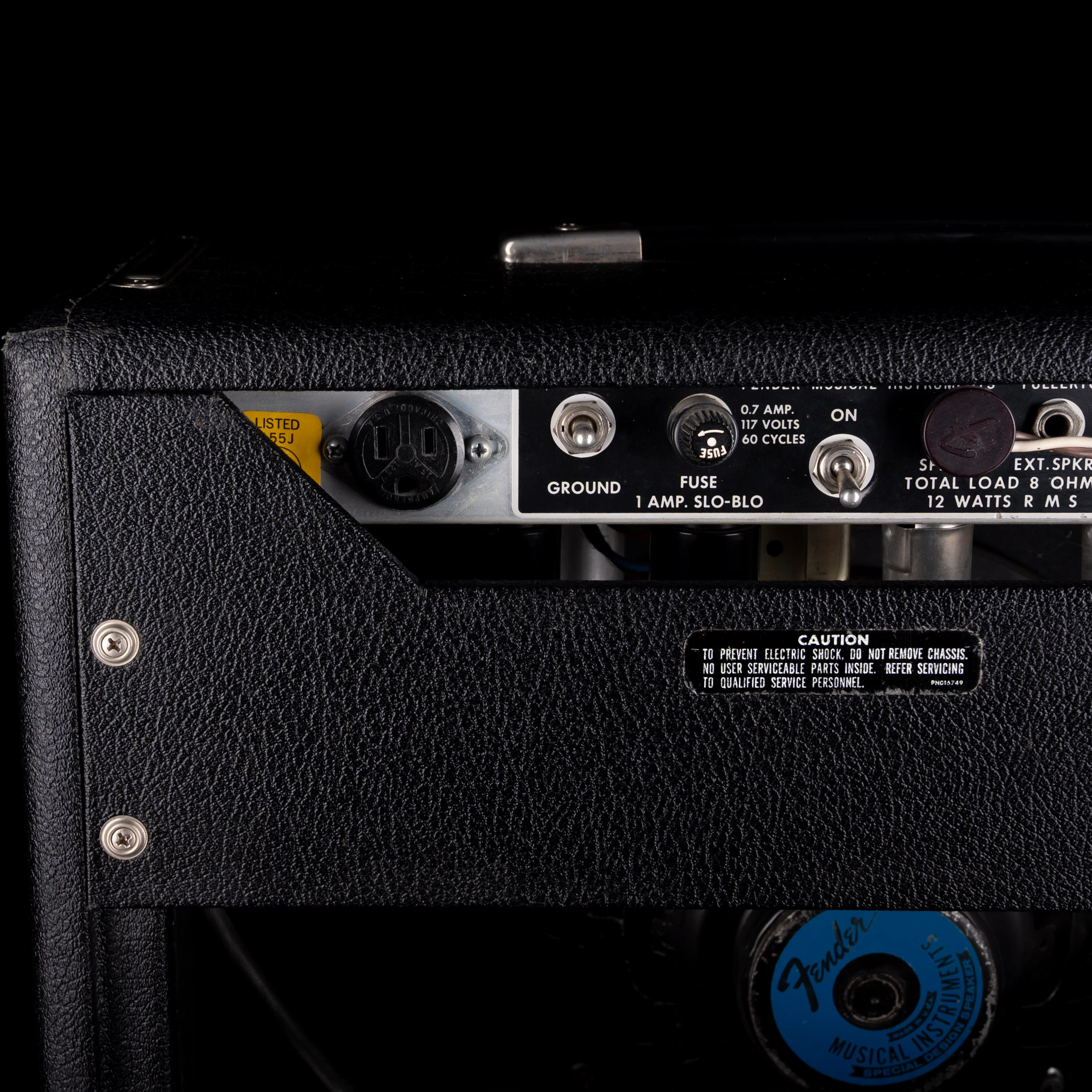 Vintage 1973 Fender Princeton Reverb Black - Image 9