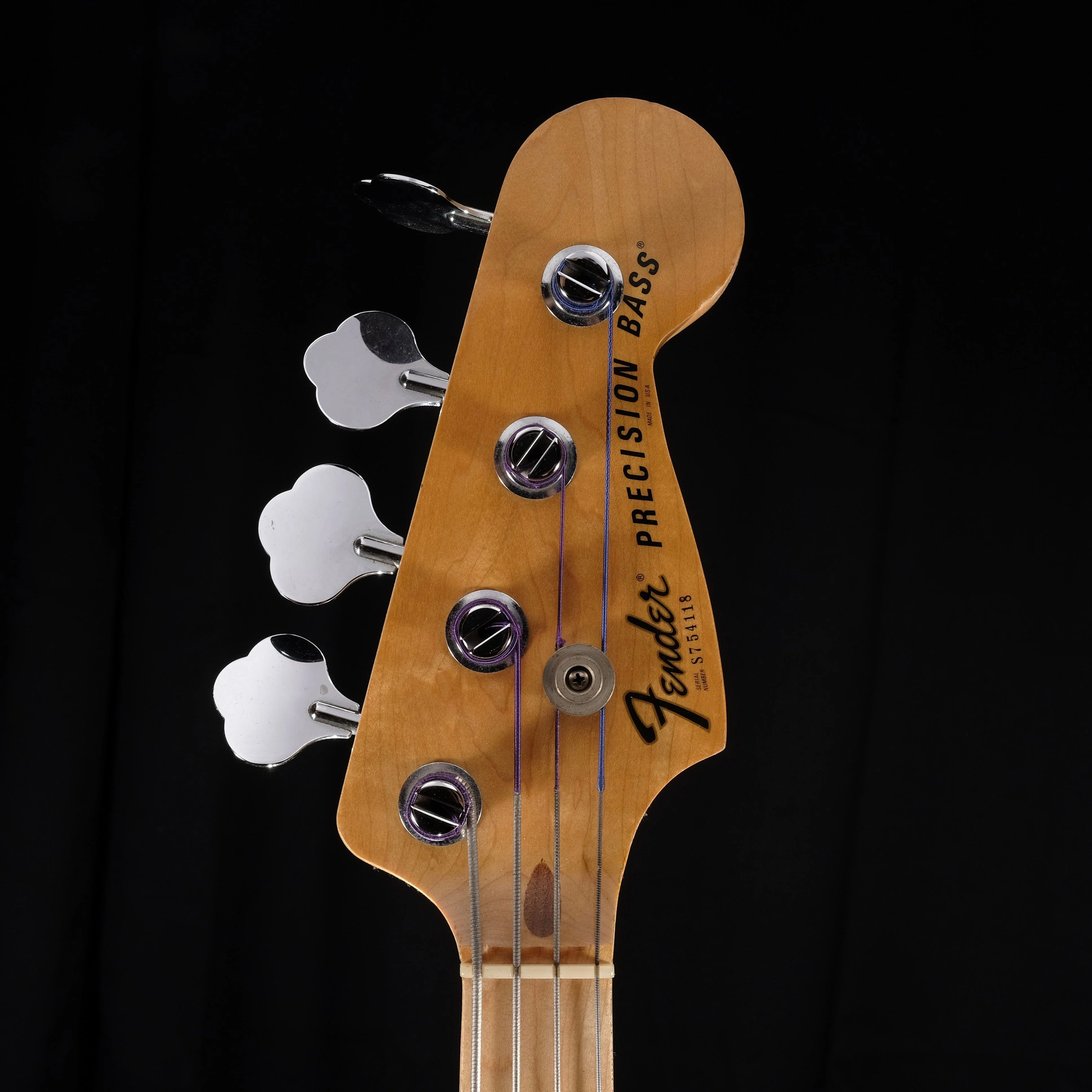 Vintage 1977 Fender Precision Bass Maple Neck Black With OHSC - Image 10